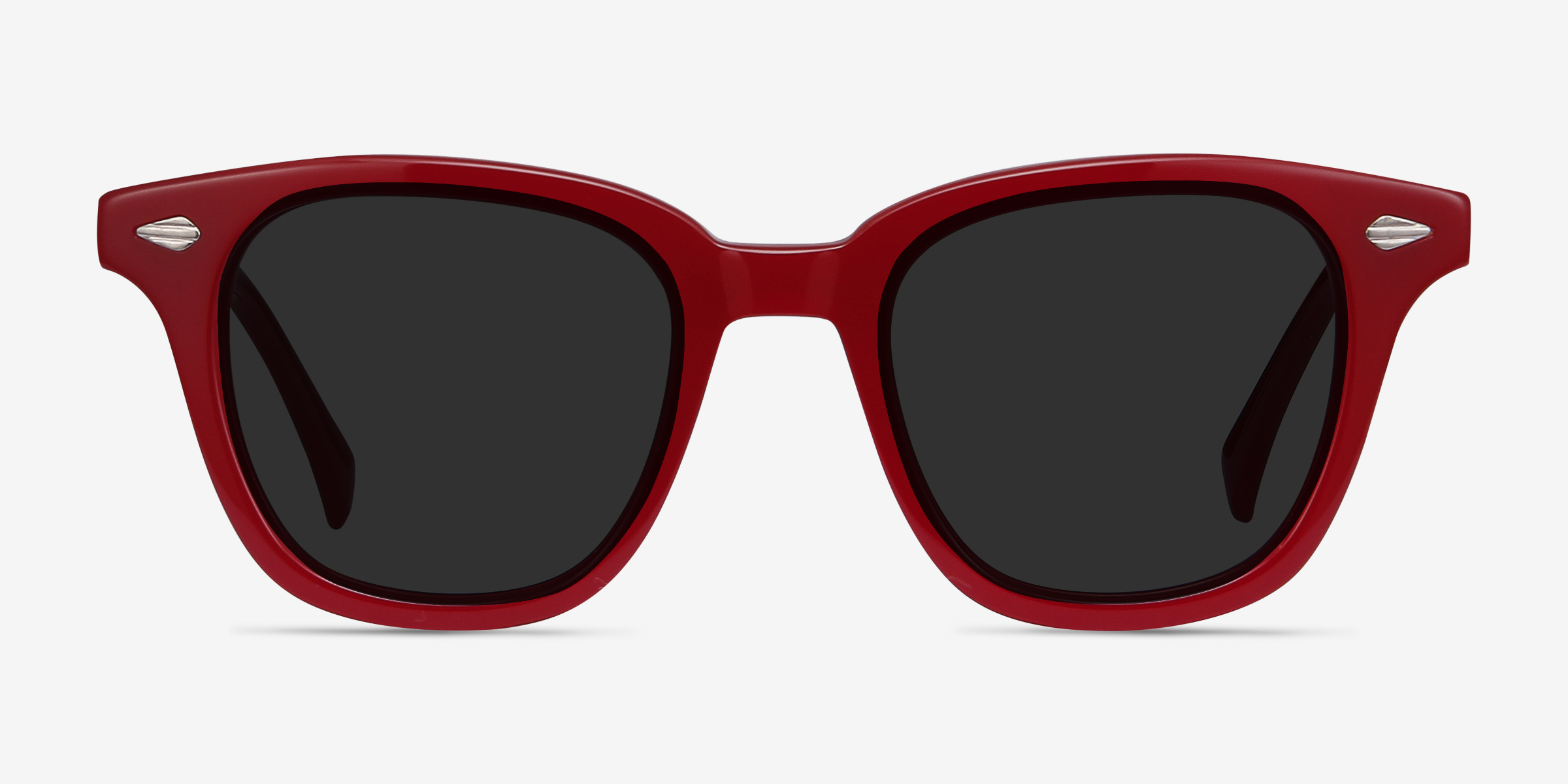 Sao Paulo Rouge AcétateSoleil de Lunette de vue d'EyeBuyDirect, Vue de Face