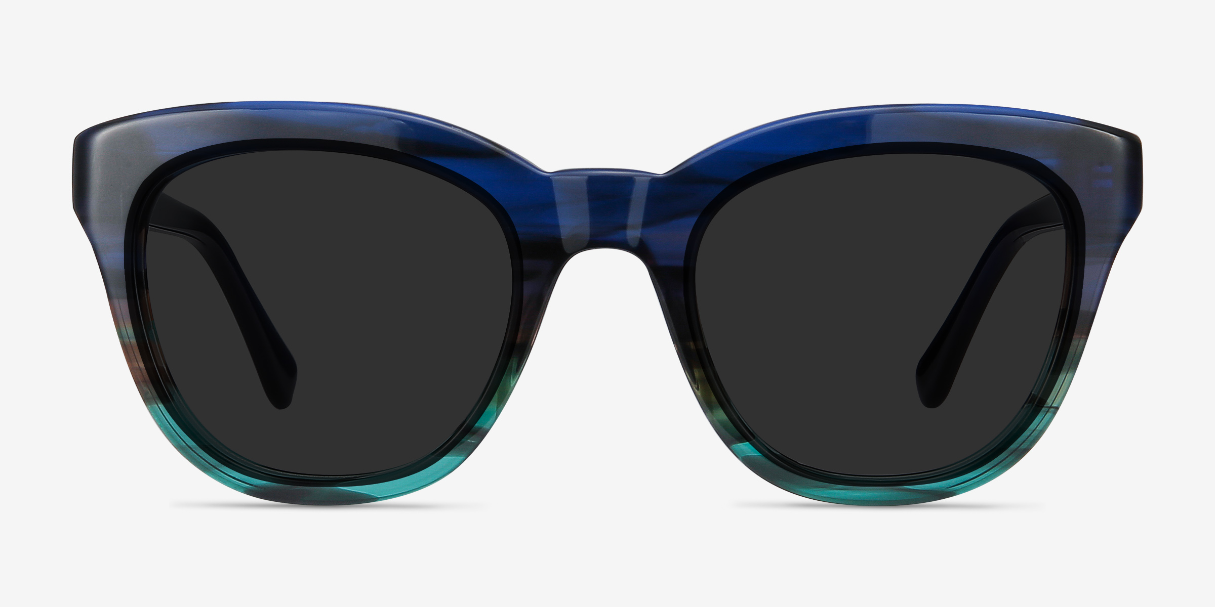 Tropic Blue Striped AcétateSoleil de Lunette de vue d'EyeBuyDirect, Vue de Face