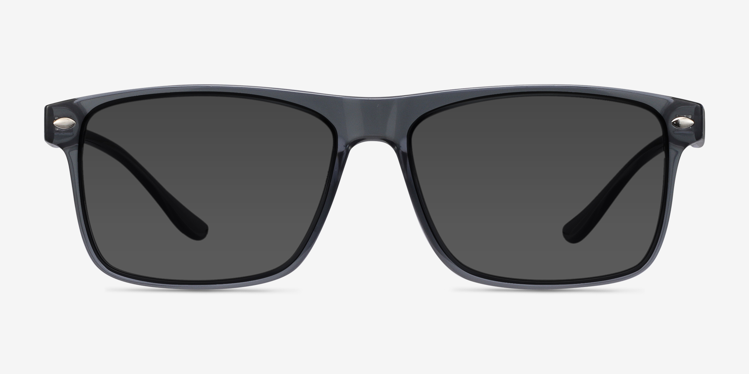 Cortez Gris PlastiqueSoleil de Lunette de vue d'EyeBuyDirect, Vue de Face