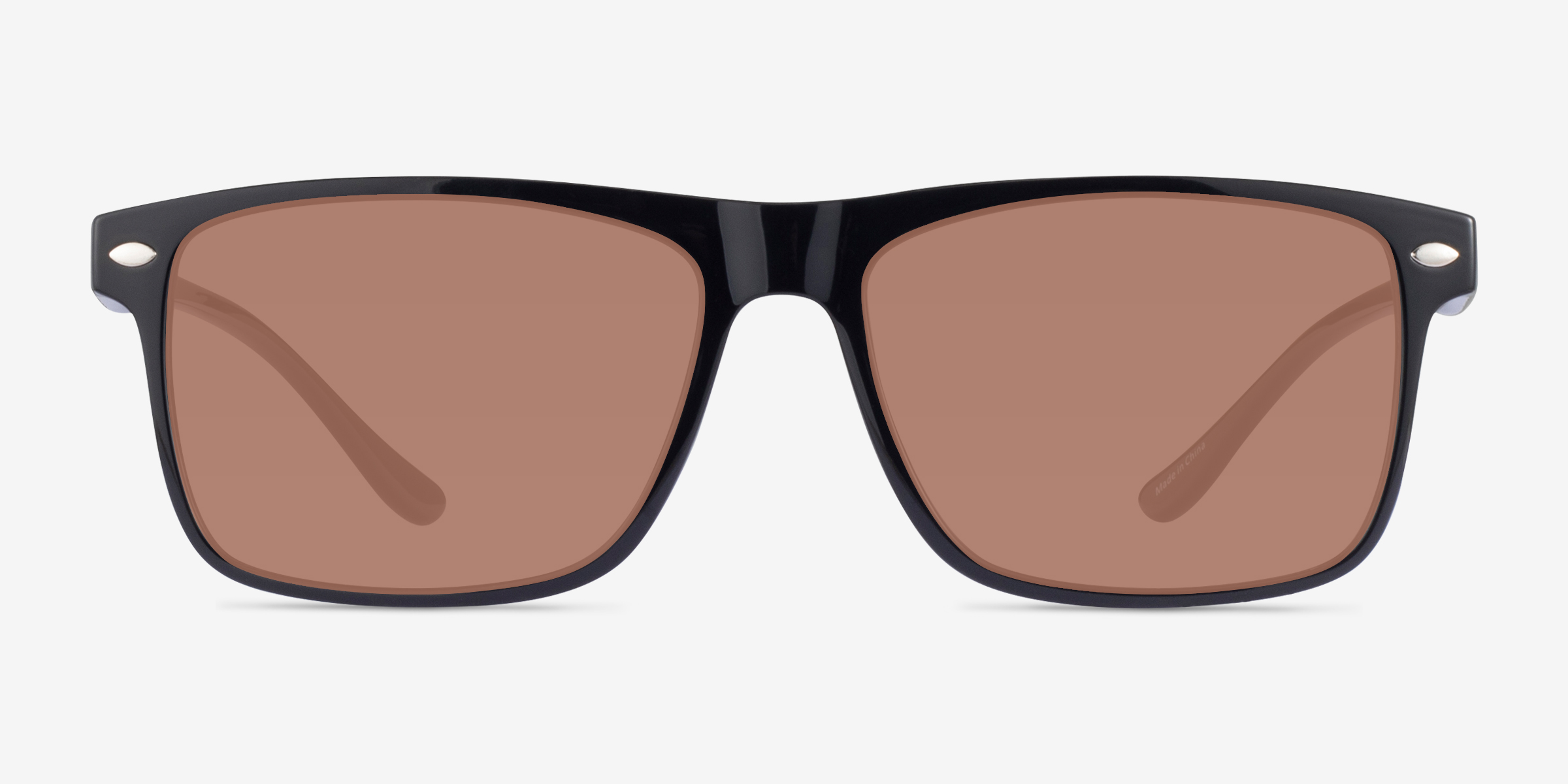 Cortez Noir PlastiqueSoleil de Lunette de vue d'EyeBuyDirect, Vue de Face