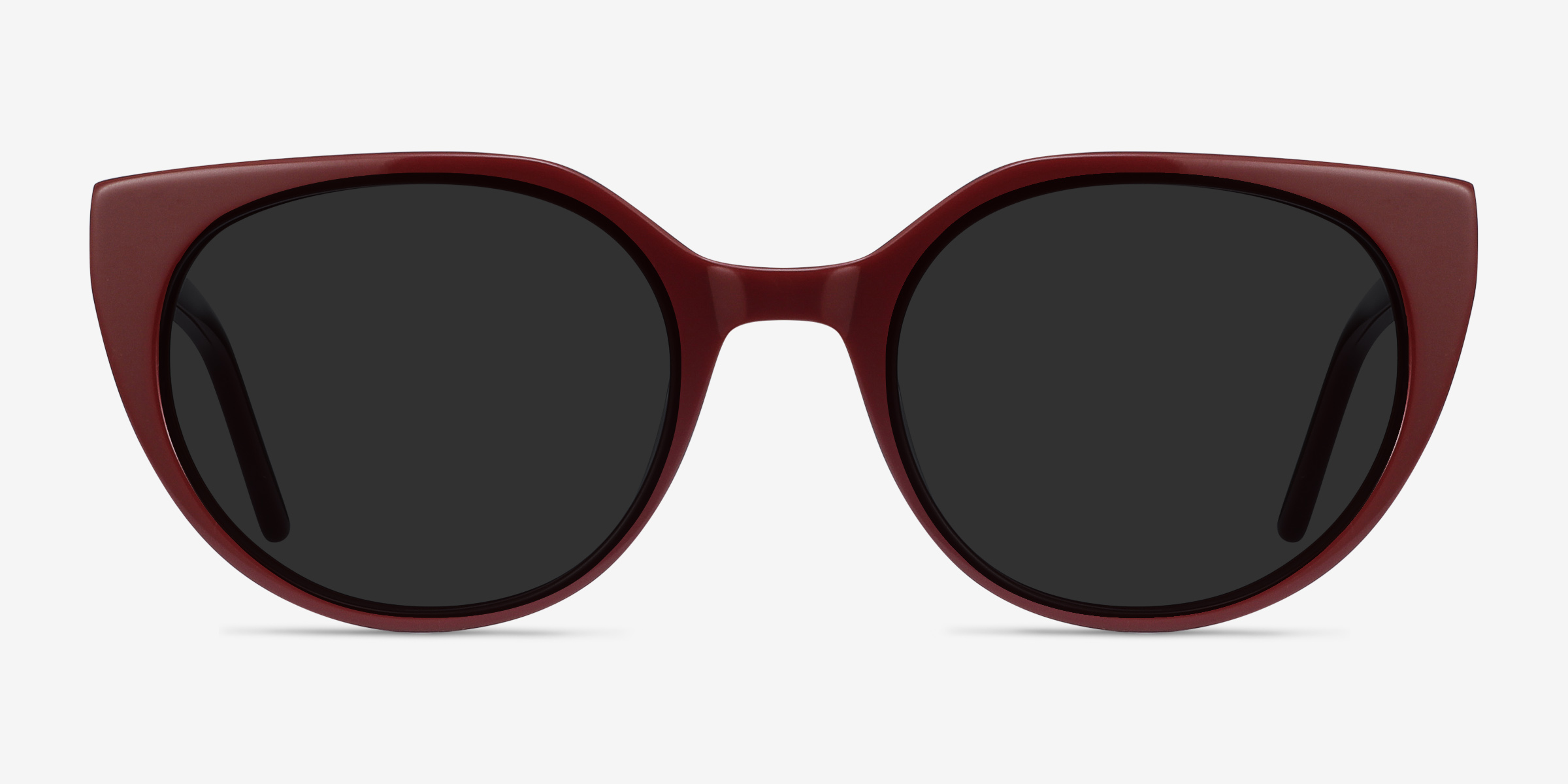 Sun Rhyme Burgundy AcétateSoleil de Lunette de vue d'EyeBuyDirect, Vue de Face