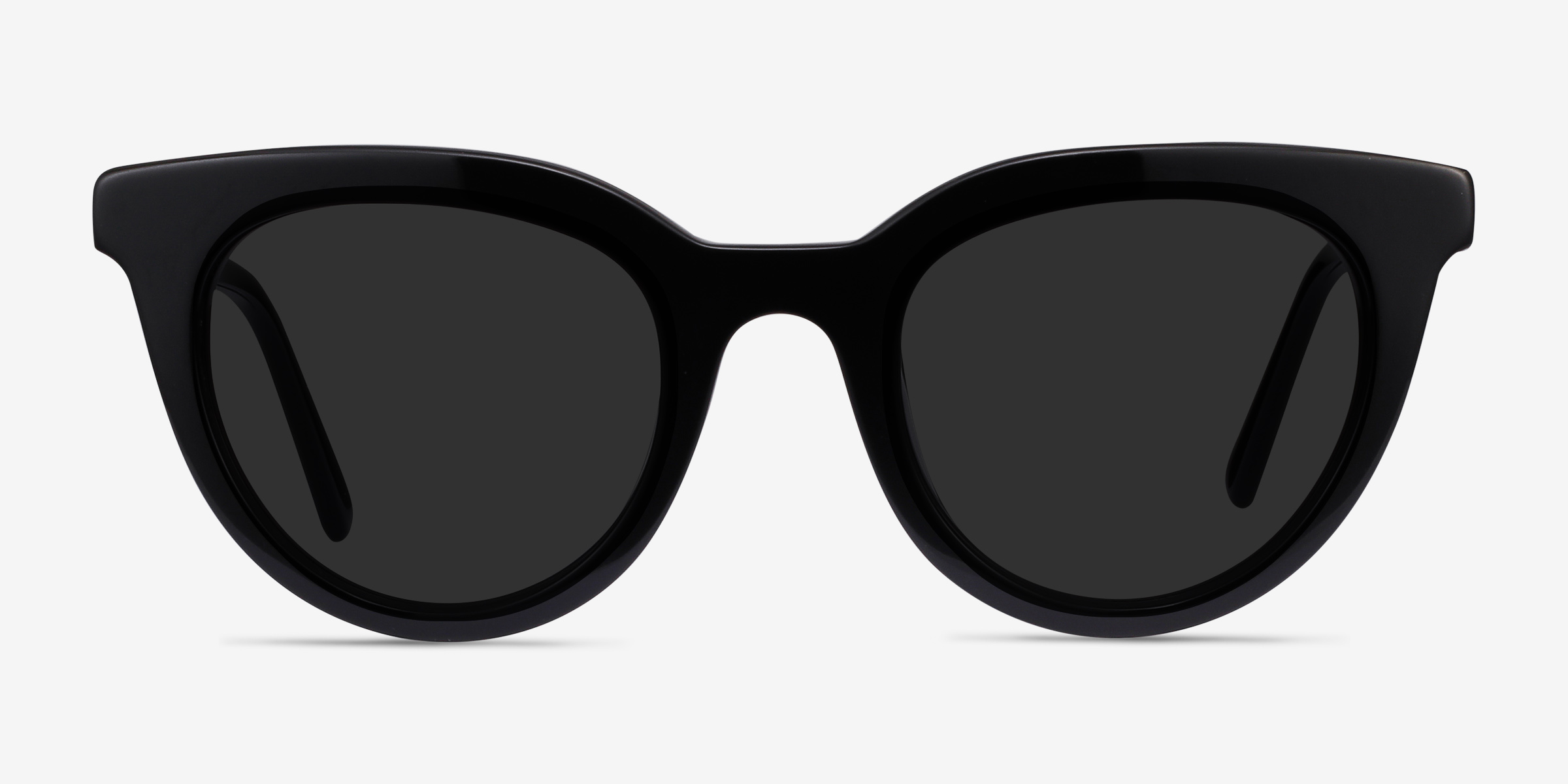 Cherish Noir AcétateSoleil de Lunette de vue d'EyeBuyDirect, Vue de Face