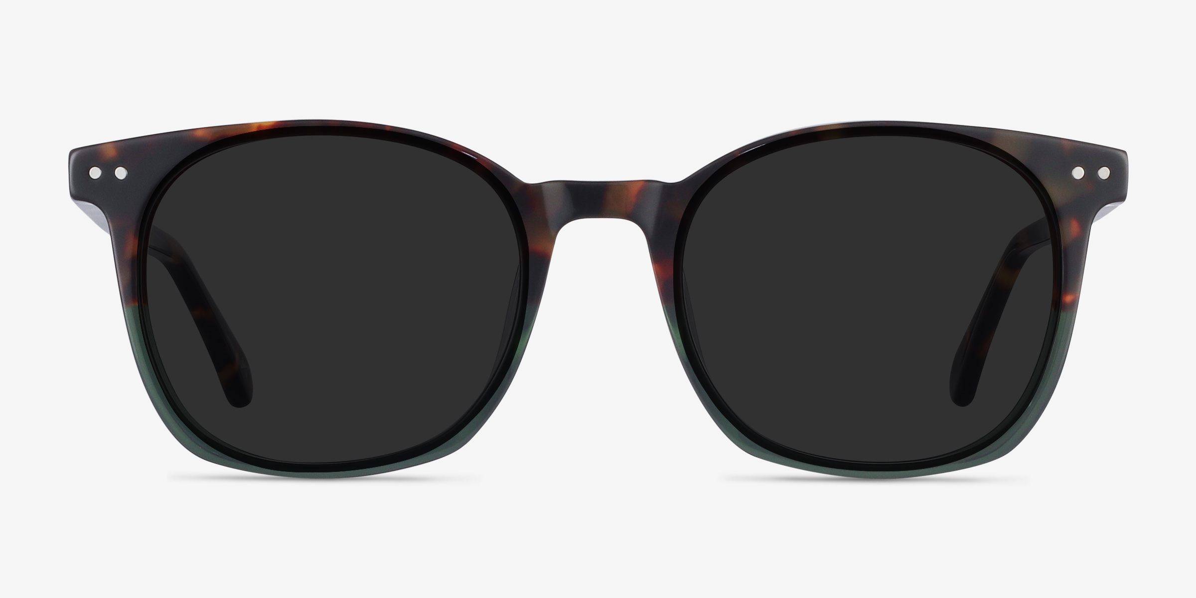 Soleil Tortoise Green AcétateSoleil de Lunette de vue d'EyeBuyDirect, Vue de Face