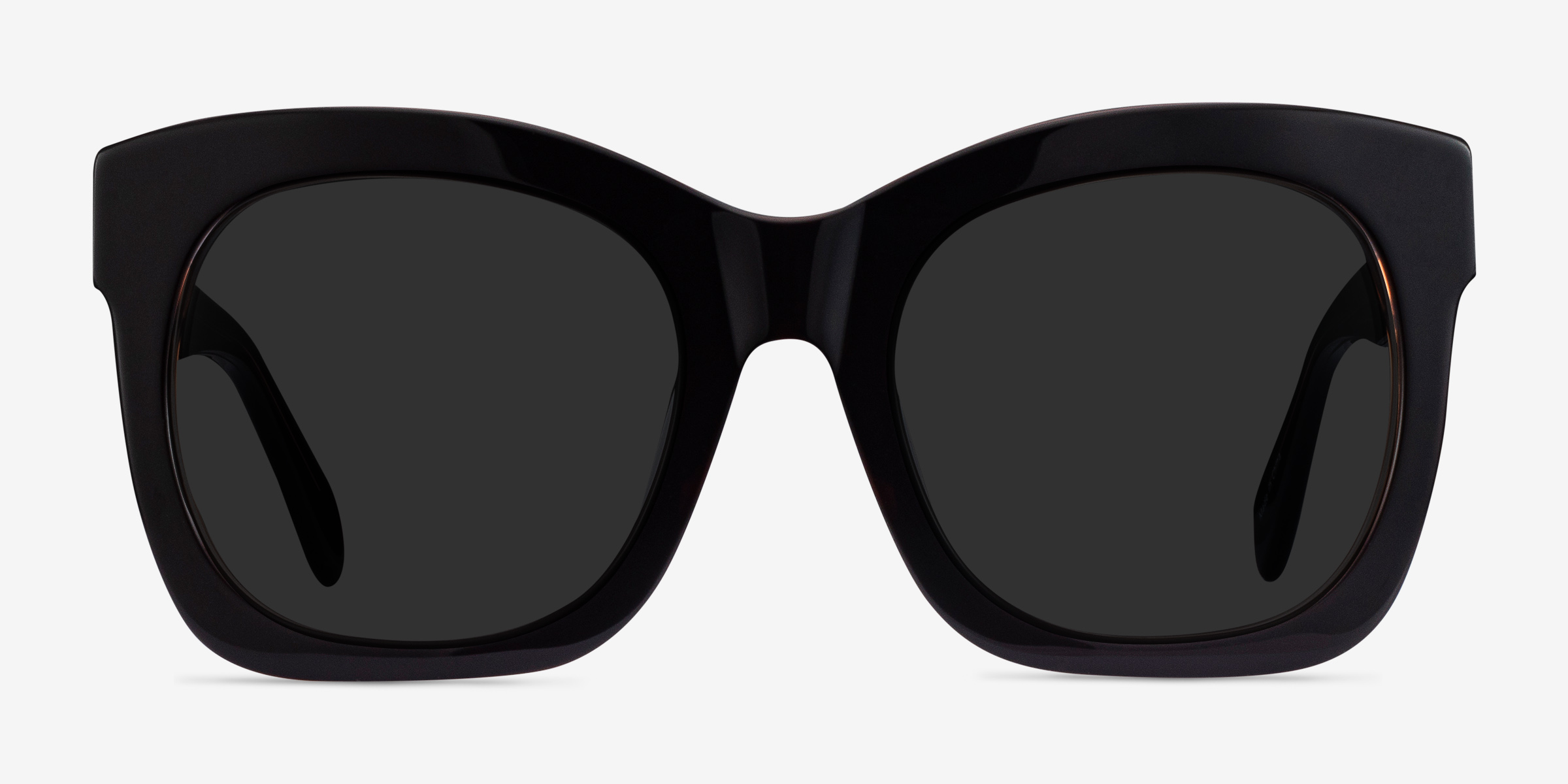 Claudette Dark Coffee AcétateSoleil de Lunette de vue d'EyeBuyDirect, Vue de Face