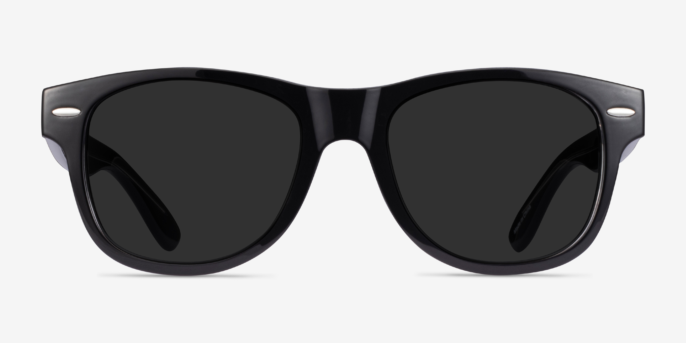 Chess Noir PlastiqueSoleil de Lunette de vue d'EyeBuyDirect, Vue de Face