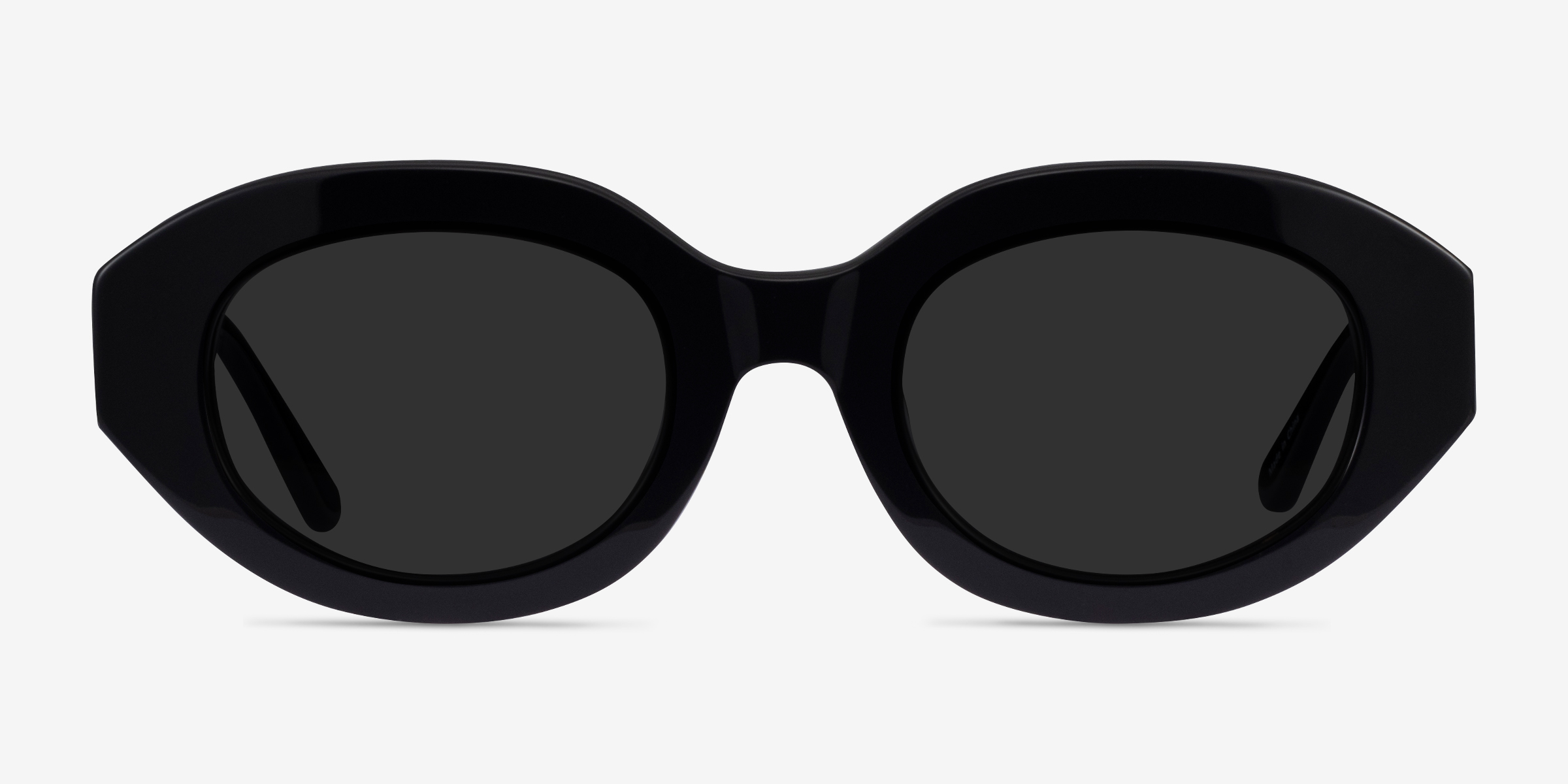 Swan Noir AcétateSoleil de Lunette de vue d'EyeBuyDirect, Vue de Face