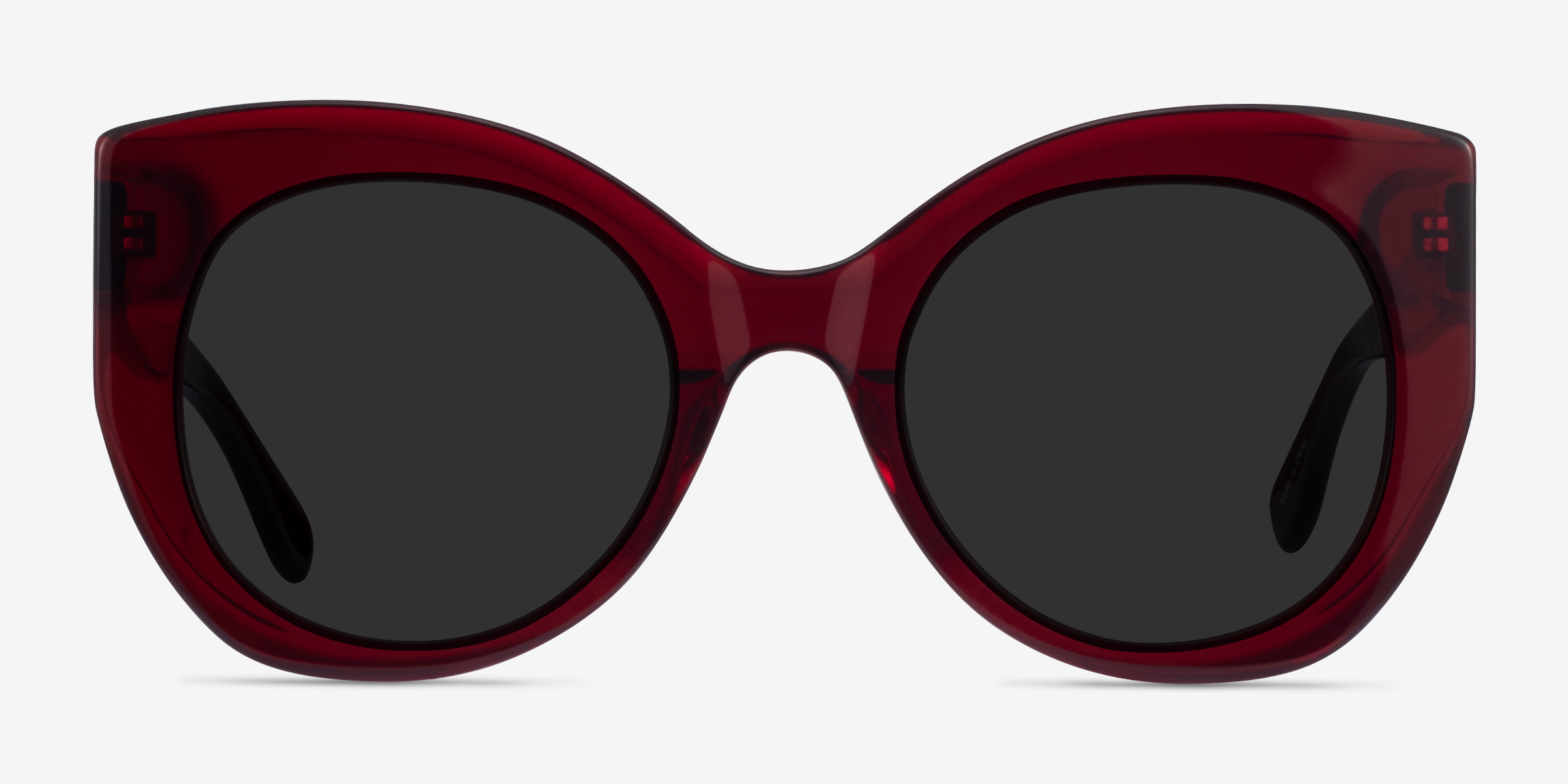 June Burgundy AcétateSoleil de Lunette de vue d'EyeBuyDirect, Vue de Face