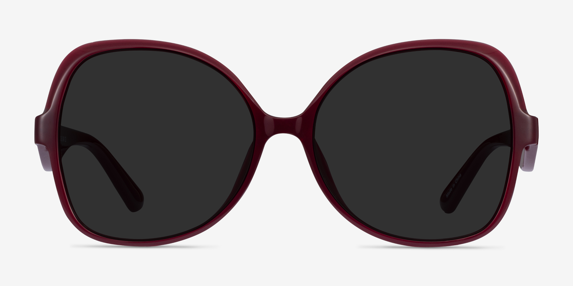 Paradise Burgundy PlastiqueSoleil de Lunette de vue d'EyeBuyDirect, Vue de Face