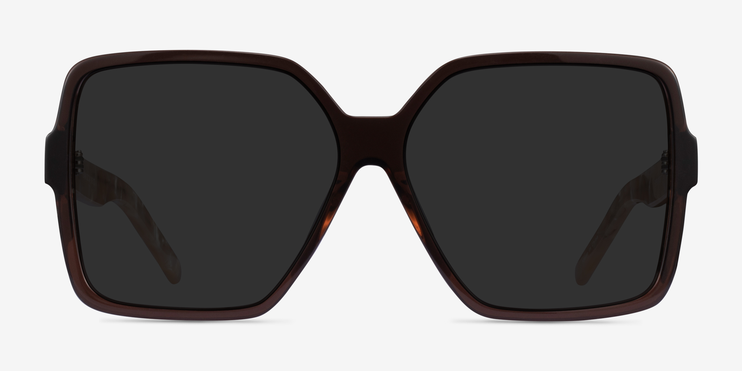 Beam Clear Brown Champagne AcétateSoleil de Lunette de vue d'EyeBuyDirect, Vue de Face