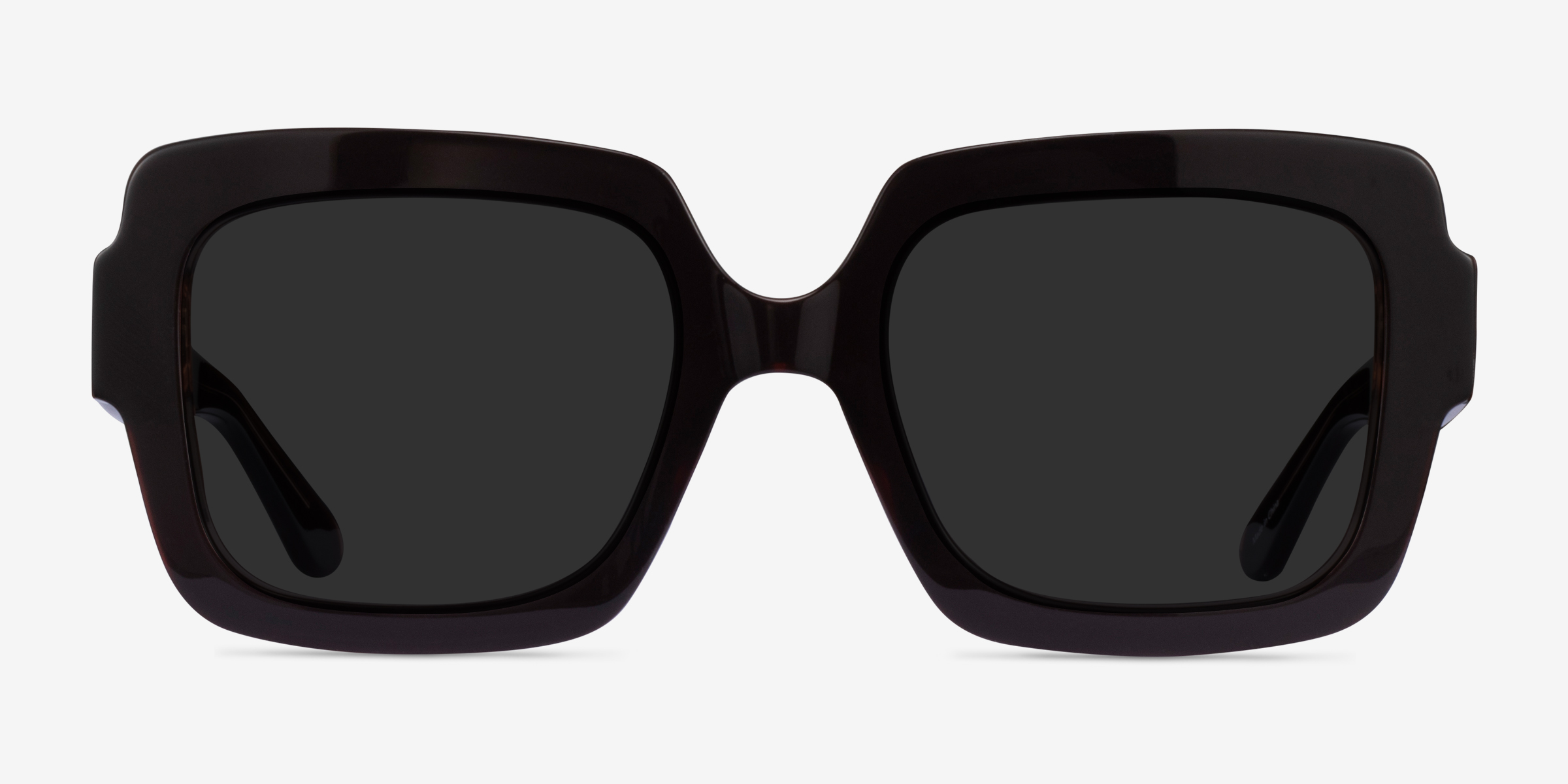 Sometime Brun AcétateSoleil de Lunette de vue d'EyeBuyDirect, Vue de Face