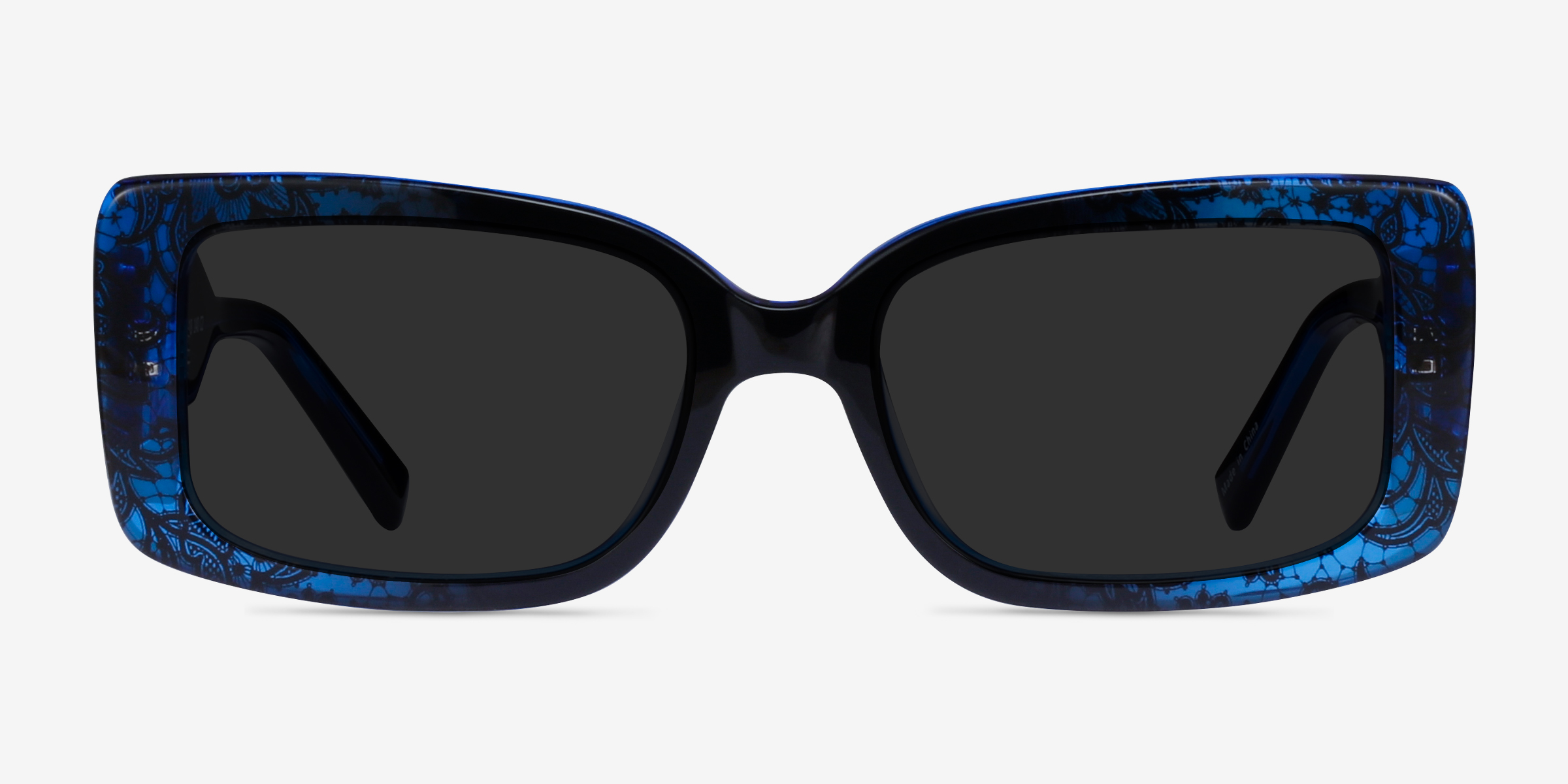 Rime Clear Blue Floral AcétateSoleil de Lunette de vue d'EyeBuyDirect, Vue de Face