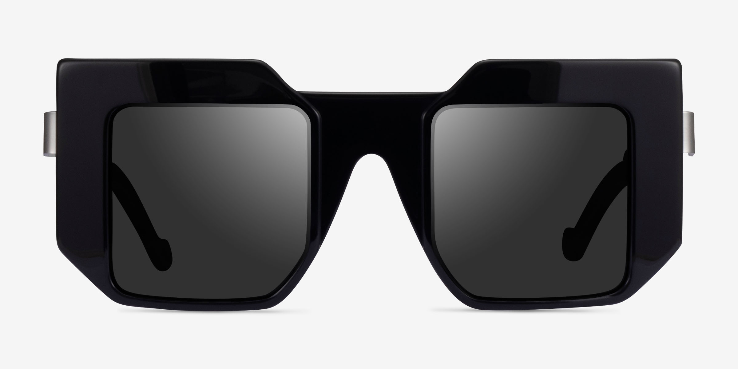 Virtua Noir AcétateSoleil de Lunette de vue d'EyeBuyDirect, Vue de Face