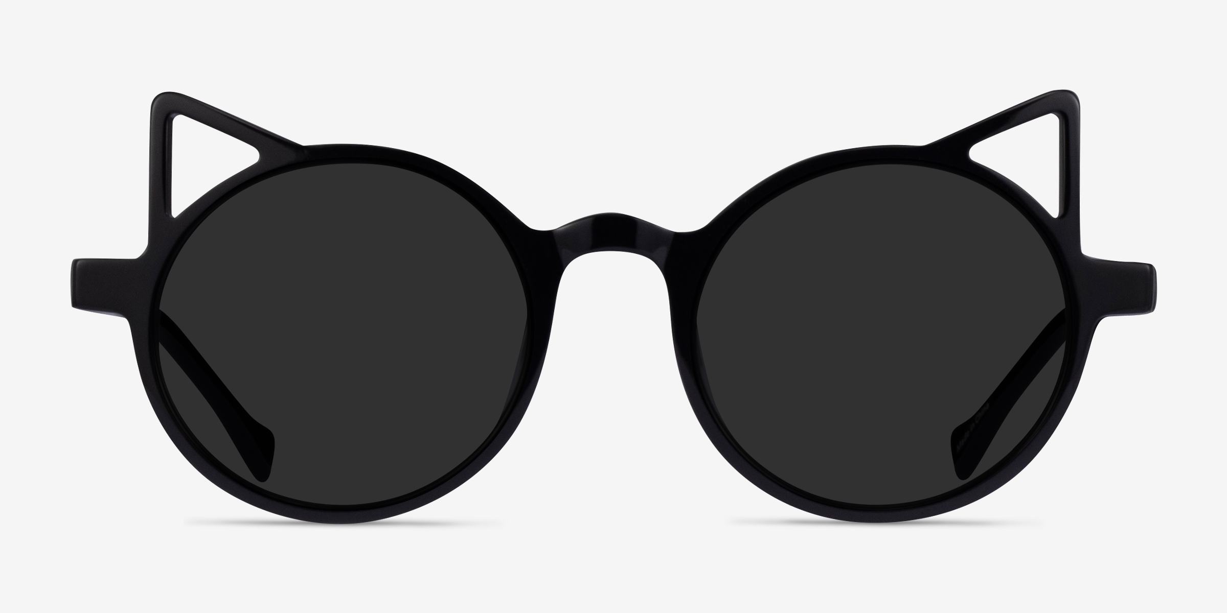 Chartreux Noir AcétateSoleil de Lunette de vue d'EyeBuyDirect, Vue de Face