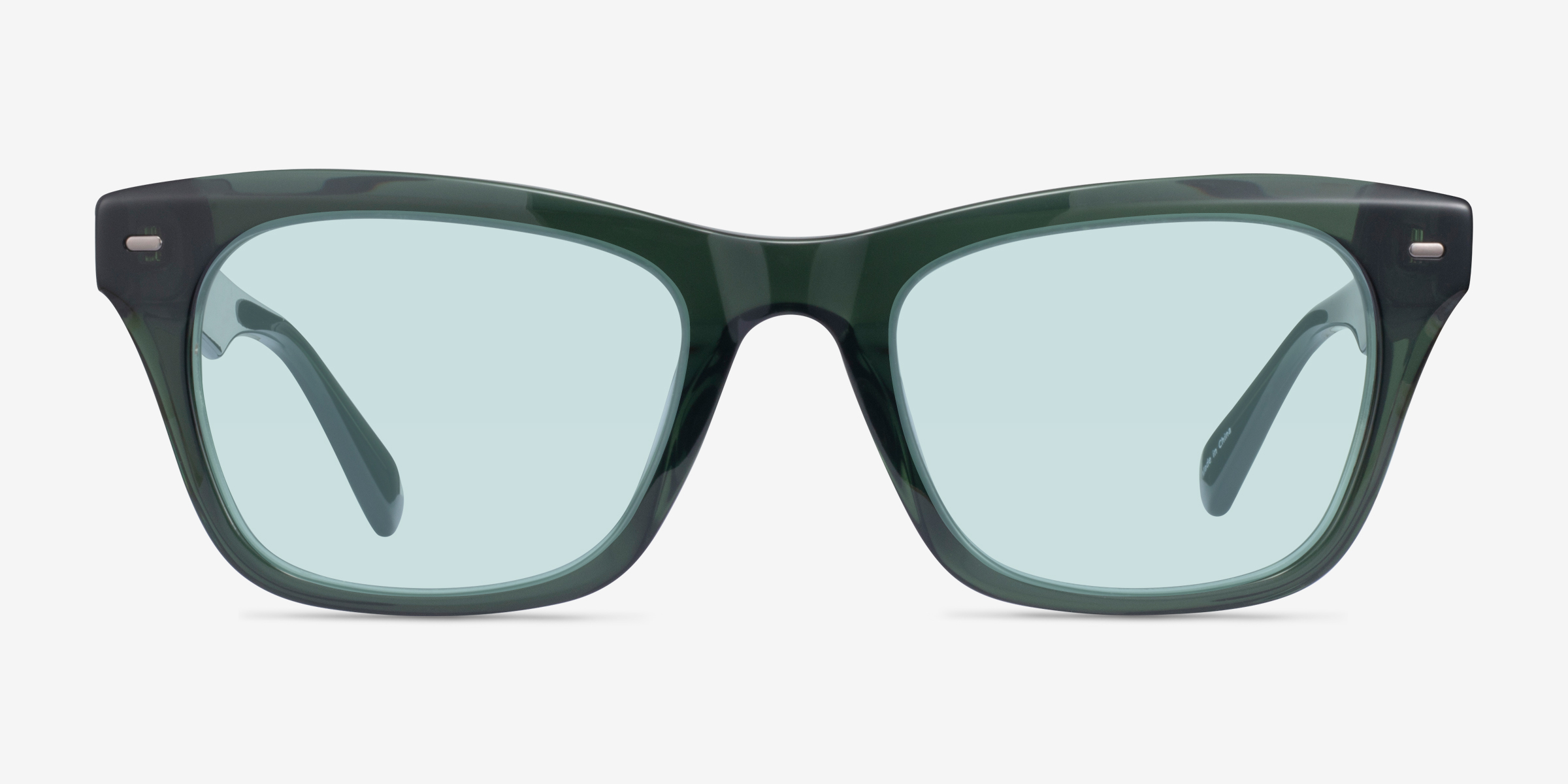 Kitt Crystal Green AcétateSoleil de Lunette de vue d'EyeBuyDirect, Vue de Face