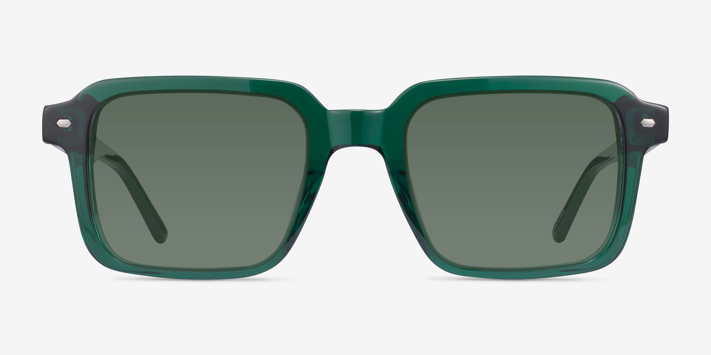 Nat Crystal Dark Green AcétateSoleil de Lunette de vue d'EyeBuyDirect, Vue de Face