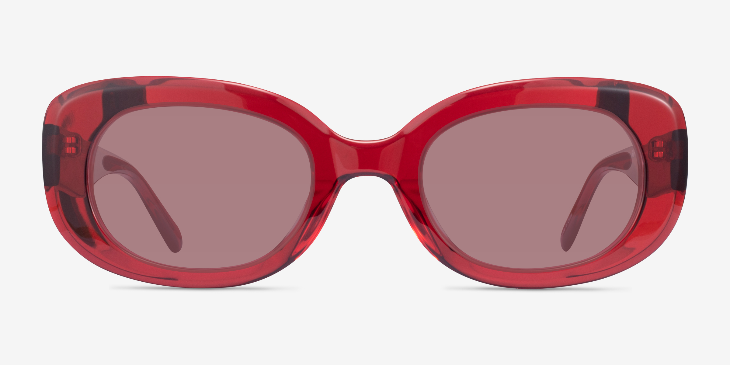 Aretha Crystal Red AcétateSoleil de Lunette de vue d'EyeBuyDirect, Vue de Face