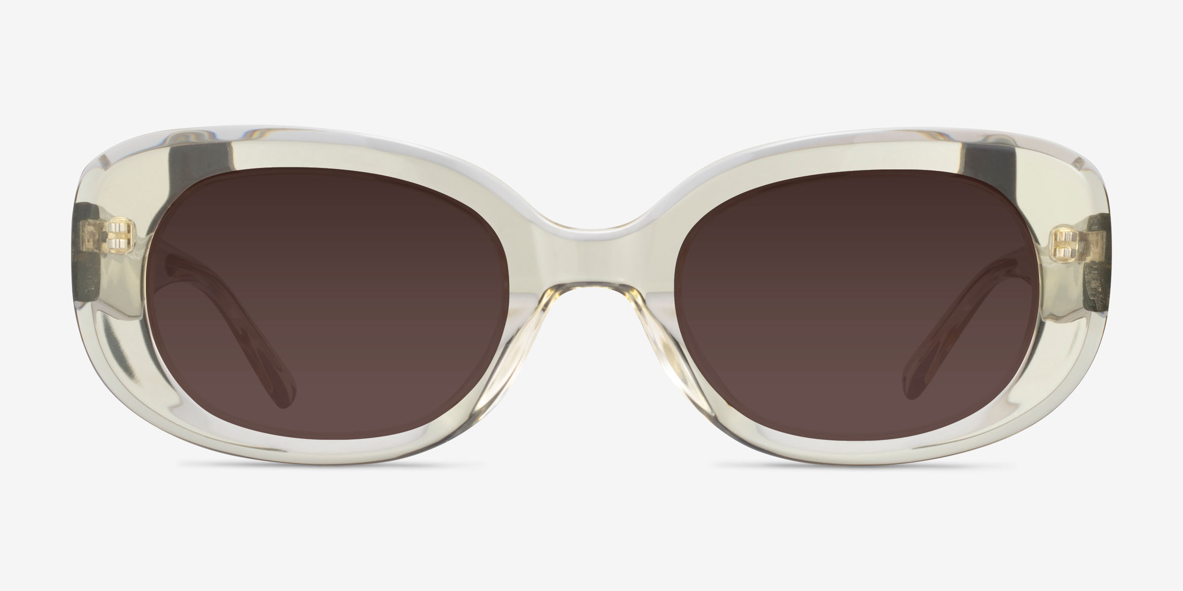 Aretha Crystal Light Yellow AcétateSoleil de Lunette de vue d'EyeBuyDirect, Vue de Face