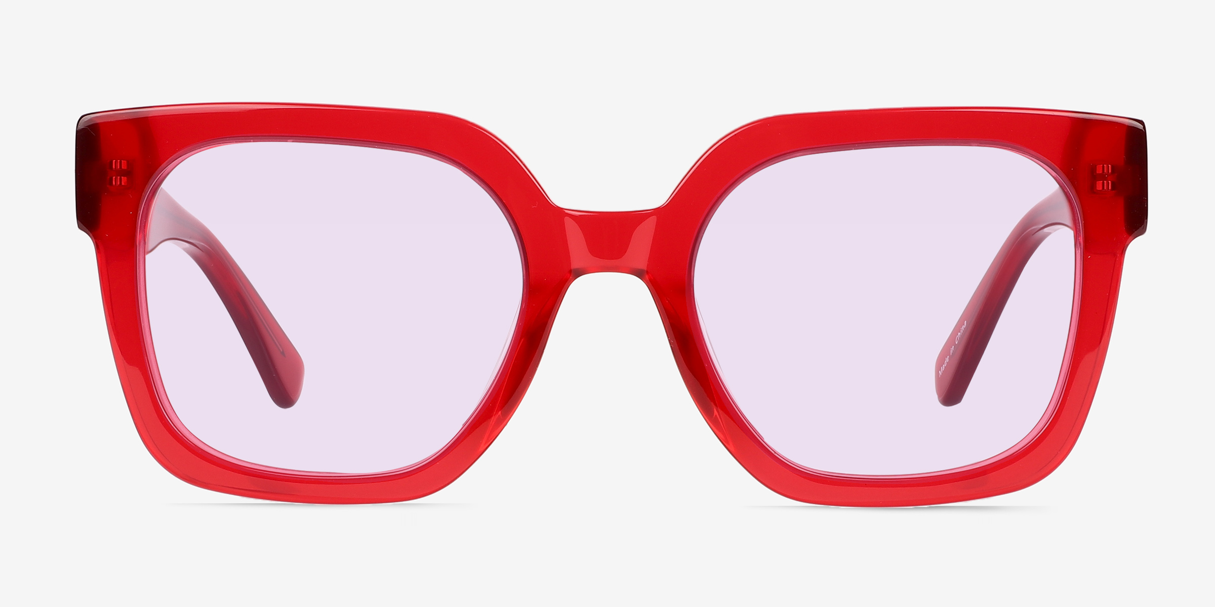 Helia Crystal Red Éco-responsableSoleil de Lunette de vue d'EyeBuyDirect, Vue de Face
