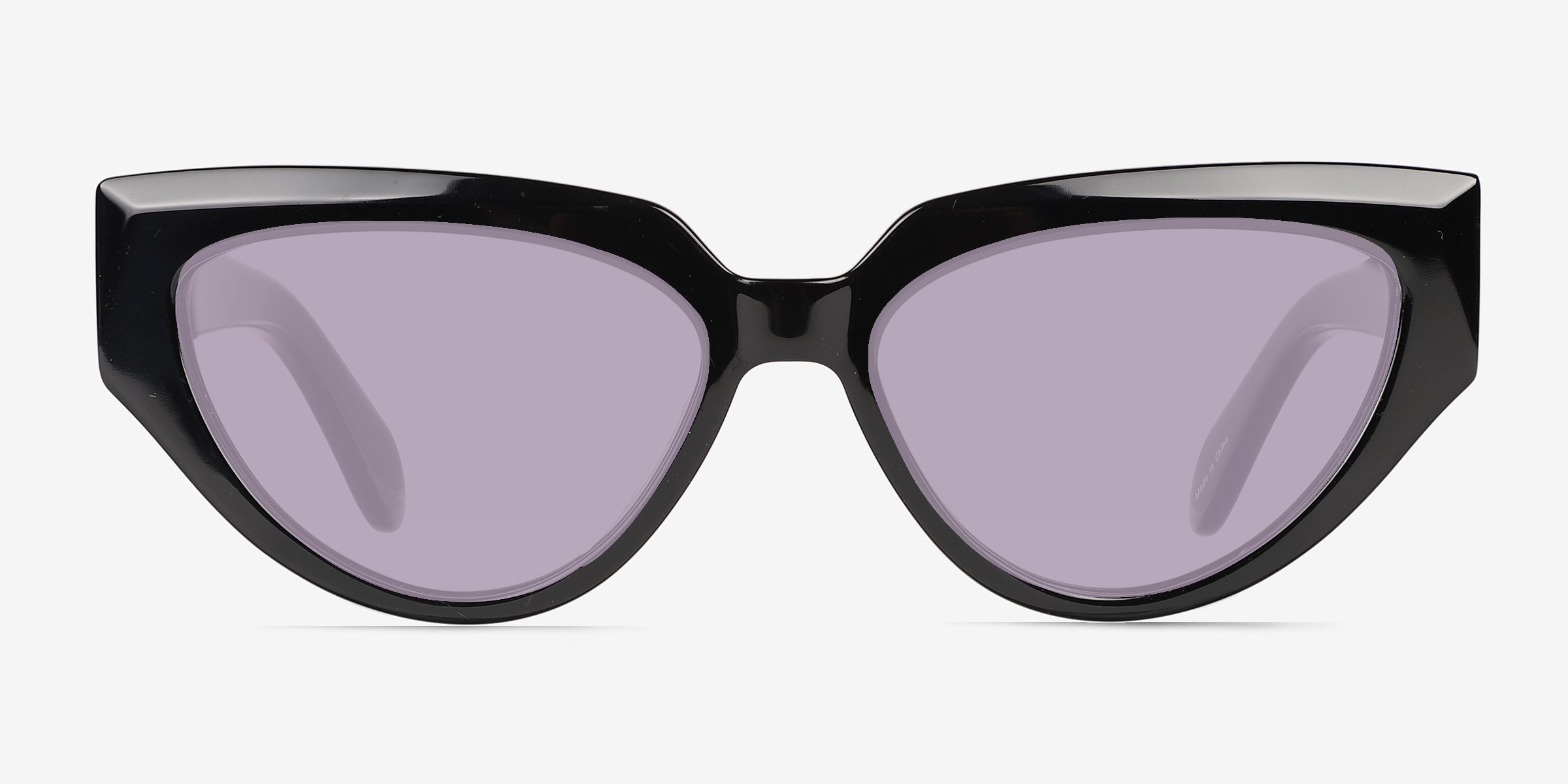 Aria Noir Éco-responsableSoleil de Lunette de vue d'EyeBuyDirect, Vue de Face