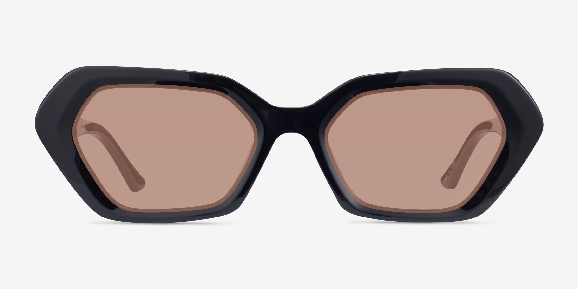 Brigitte Noir AcétateSoleil de Lunette de vue d'EyeBuyDirect, Vue de Face