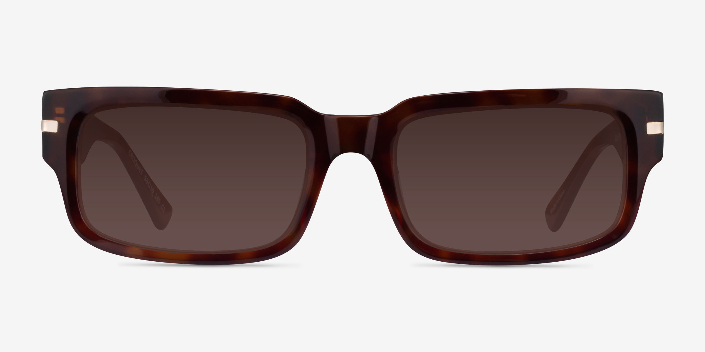 Croquet Shiny Tortoise AcétateSoleil de Lunette de vue d'EyeBuyDirect, Vue de Face