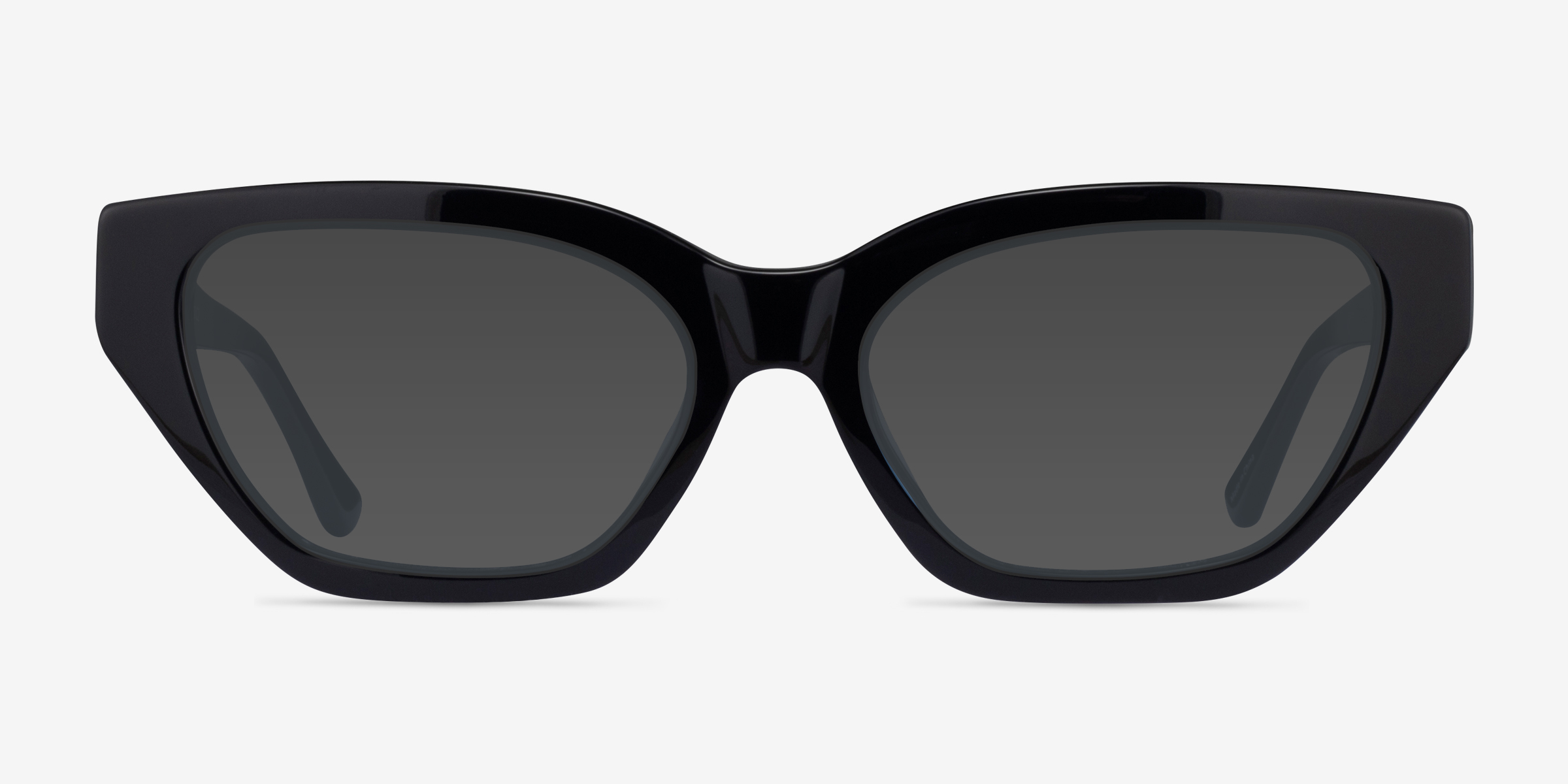 Celeste Noir AcétateSoleil de Lunette de vue d'EyeBuyDirect, Vue de Face