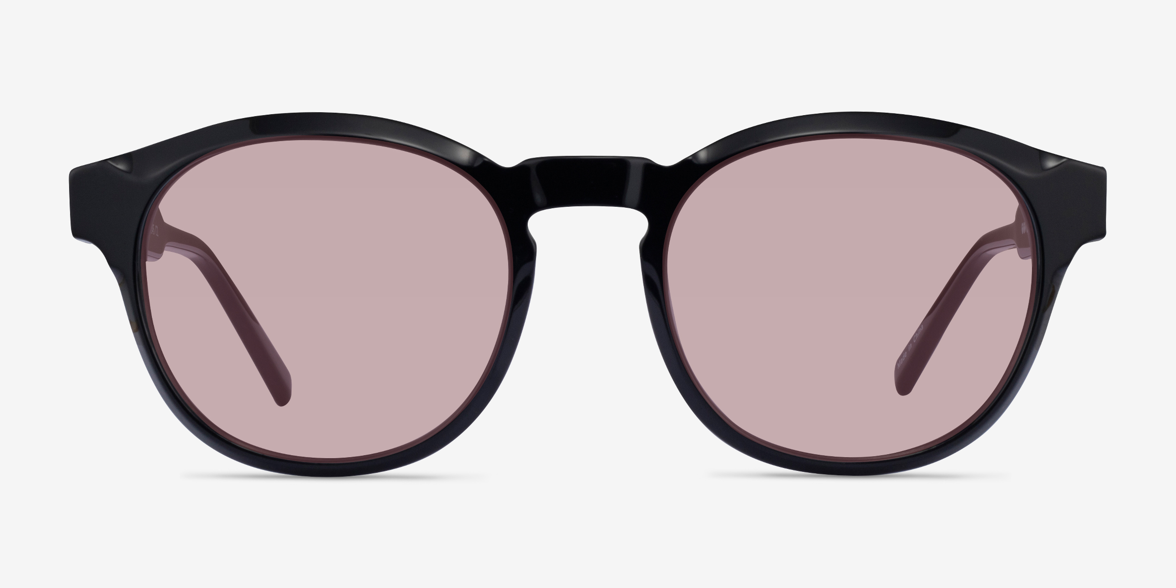 Flamingo Noir AcétateSoleil de Lunette de vue d'EyeBuyDirect, Vue de Face