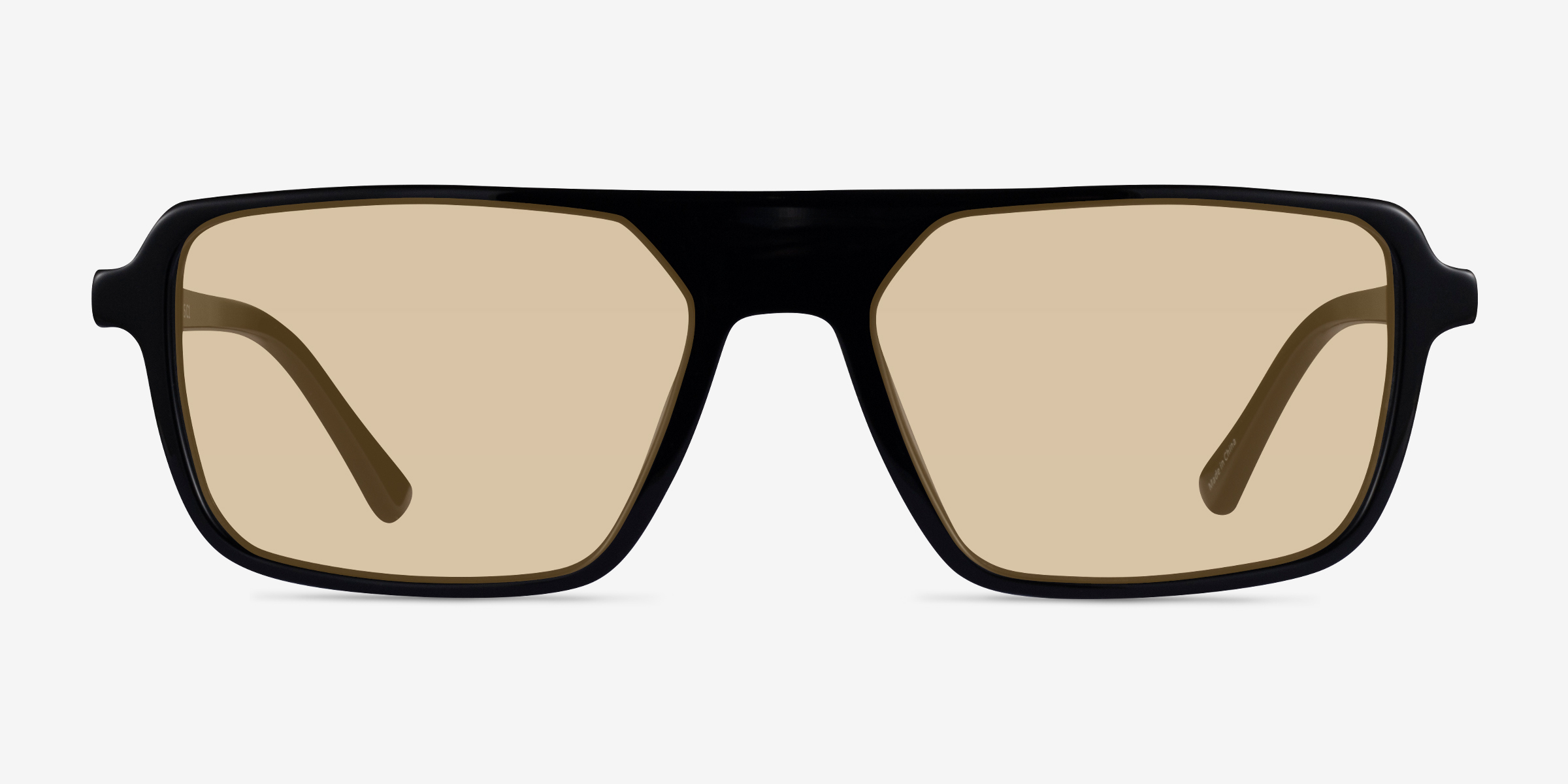 Zirfas Noir AcétateSoleil de Lunette de vue d'EyeBuyDirect, Vue de Face