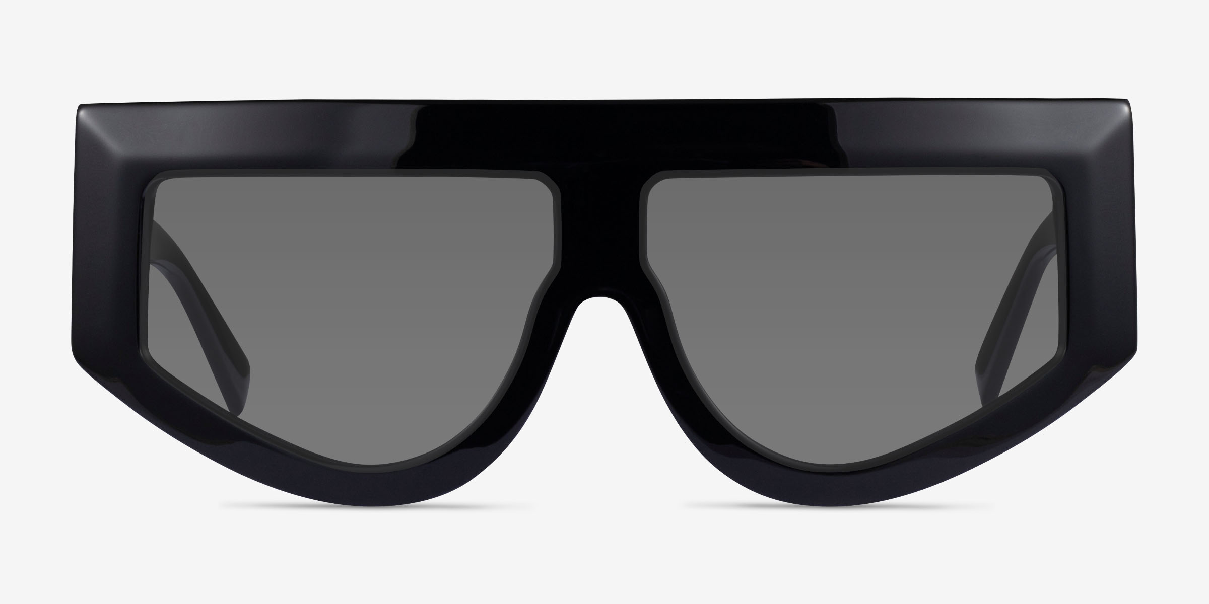 Jagger Noir AcétateSoleil de Lunette de vue d'EyeBuyDirect, Vue de Face