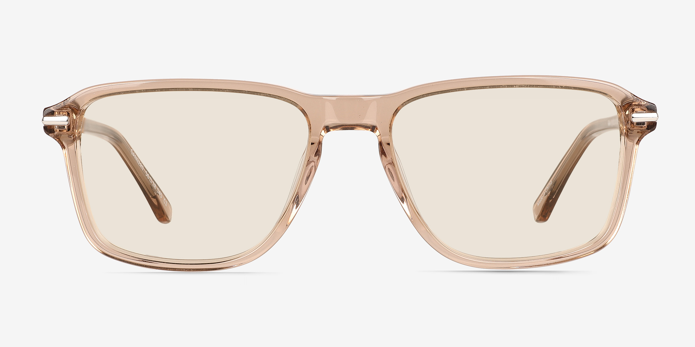 Ganzert Crystal Brown AcétateSoleil de Lunette de vue d'EyeBuyDirect, Vue de Face