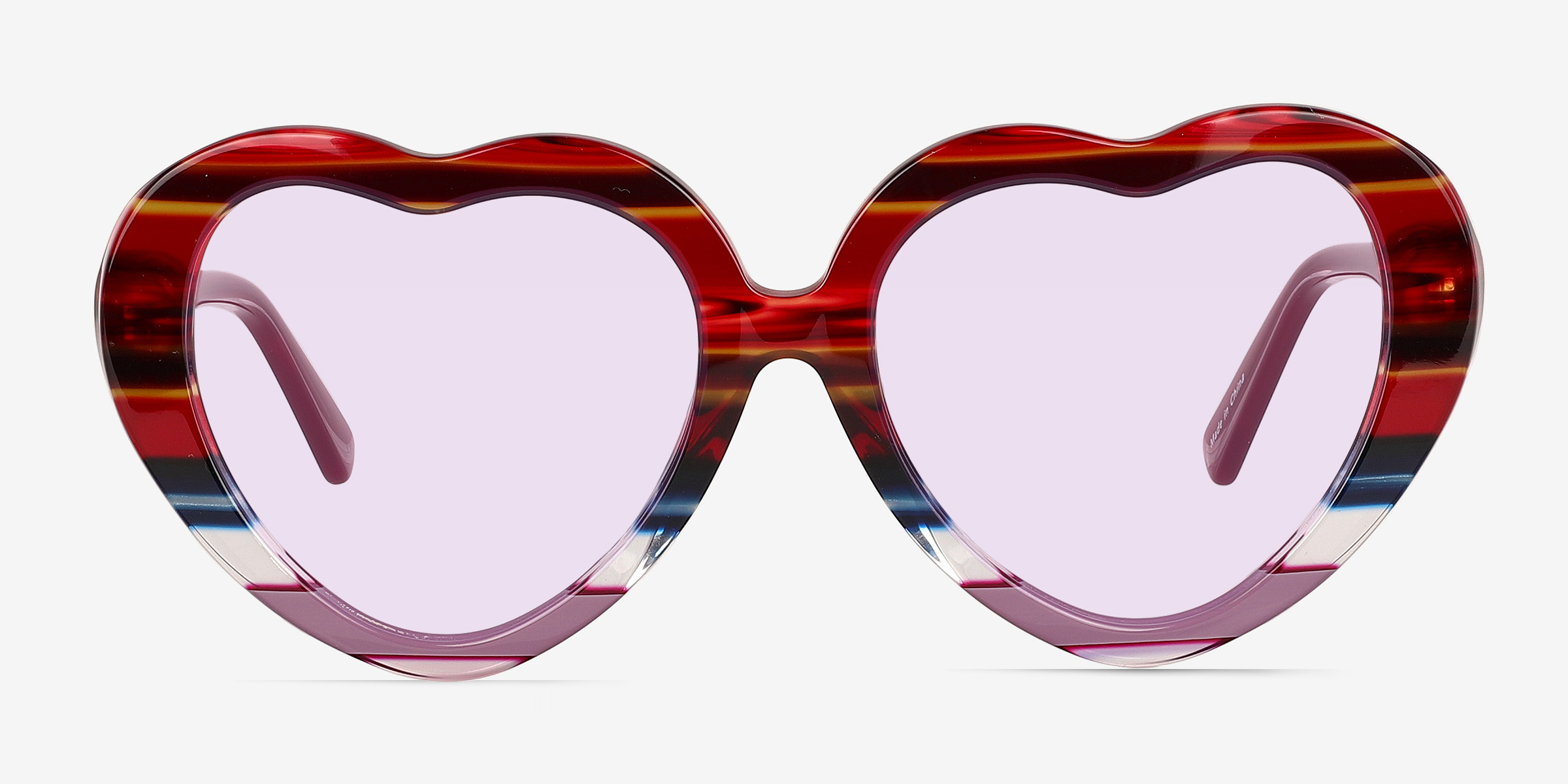 Euphoria Purple Striped AcétateSoleil de Lunette de vue d'EyeBuyDirect, Vue de Face