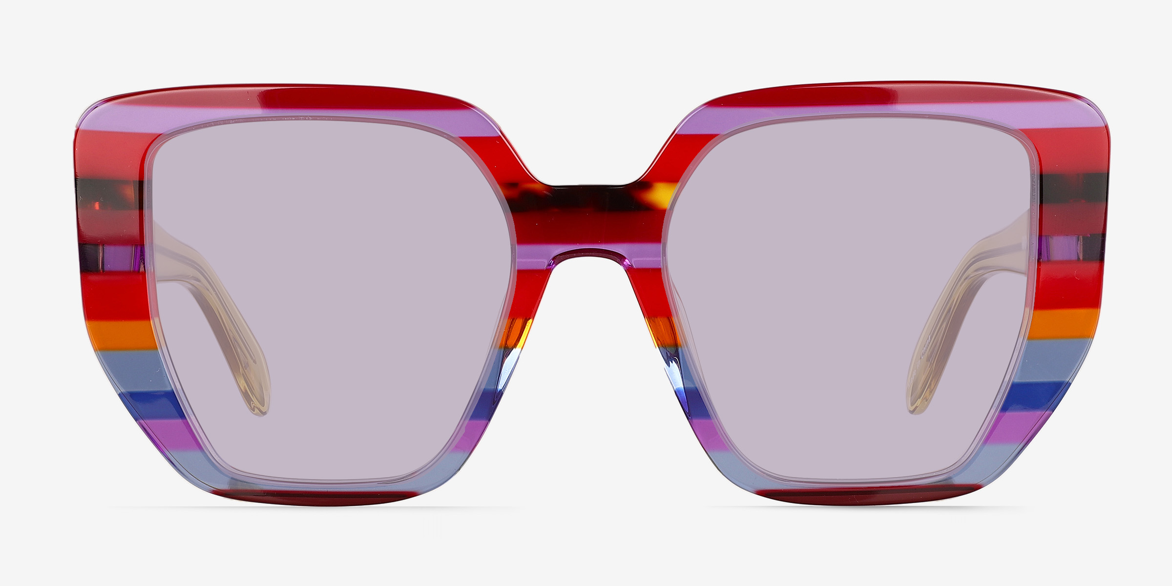 Glowing Blue Red Rainbow AcétateSoleil de Lunette de vue d'EyeBuyDirect, Vue de Face