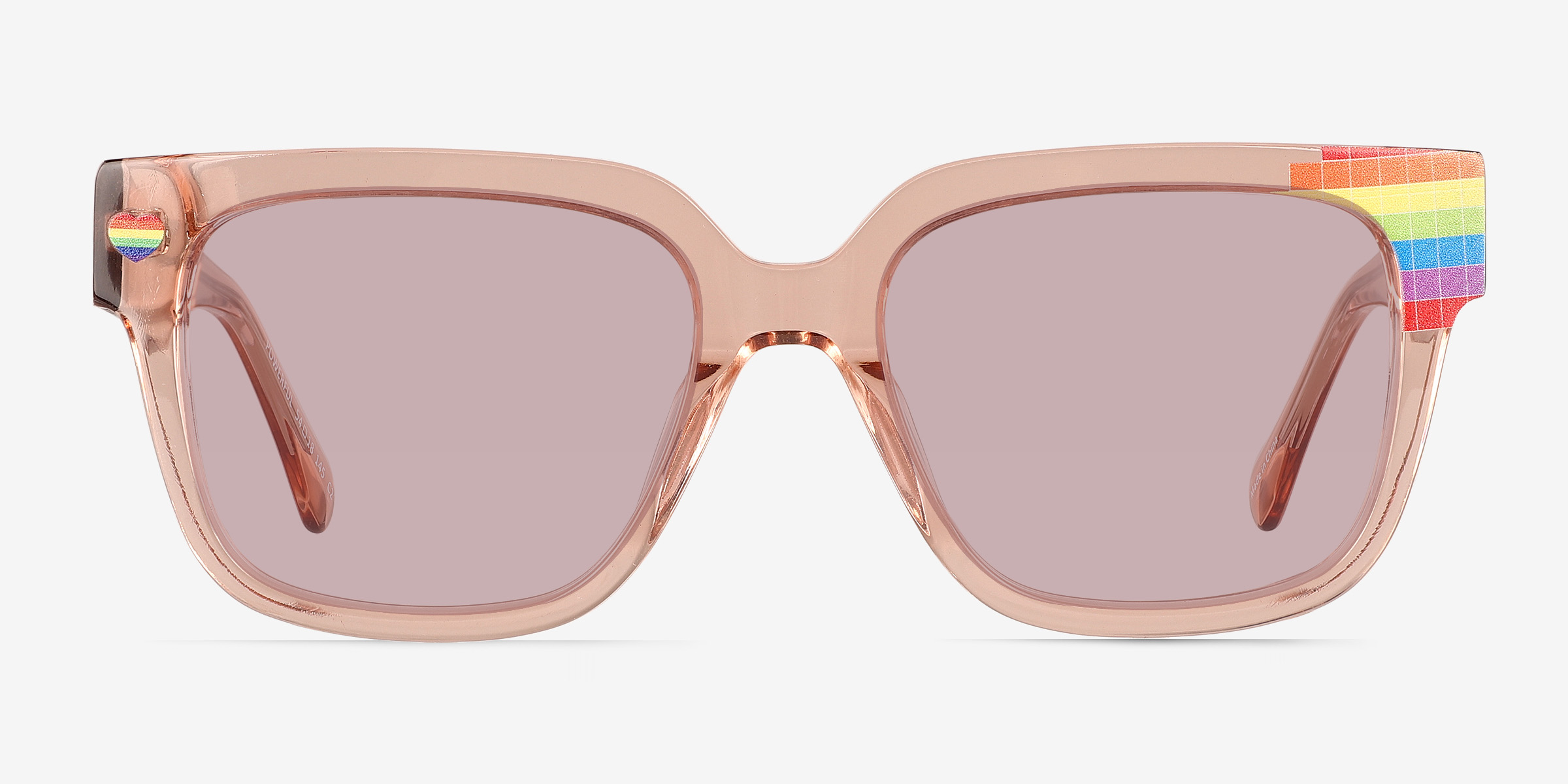 Powerful Clear Champagne AcétateSoleil de Lunette de vue d'EyeBuyDirect, Vue de Face