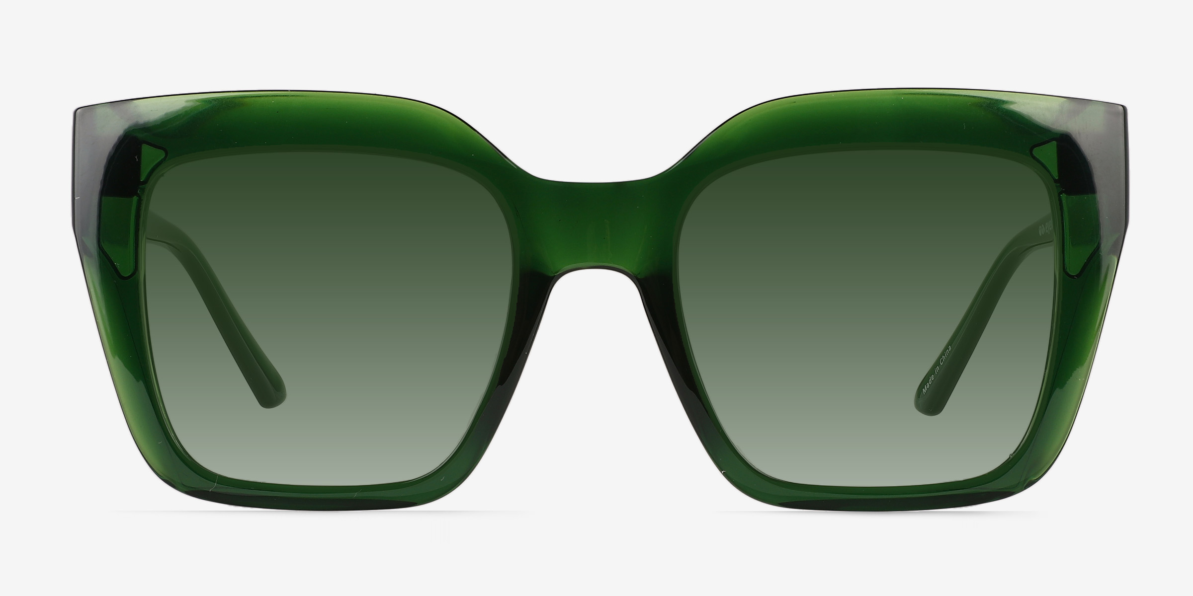 Sprout Crystal Green PlastiqueSoleil de Lunette de vue d'EyeBuyDirect, Vue de Face