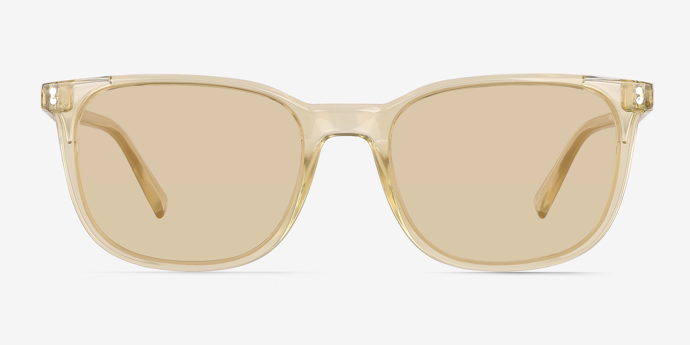 Airglow Crystal Yellow PlastiqueSoleil de Lunette de vue d'EyeBuyDirect, Vue de Face