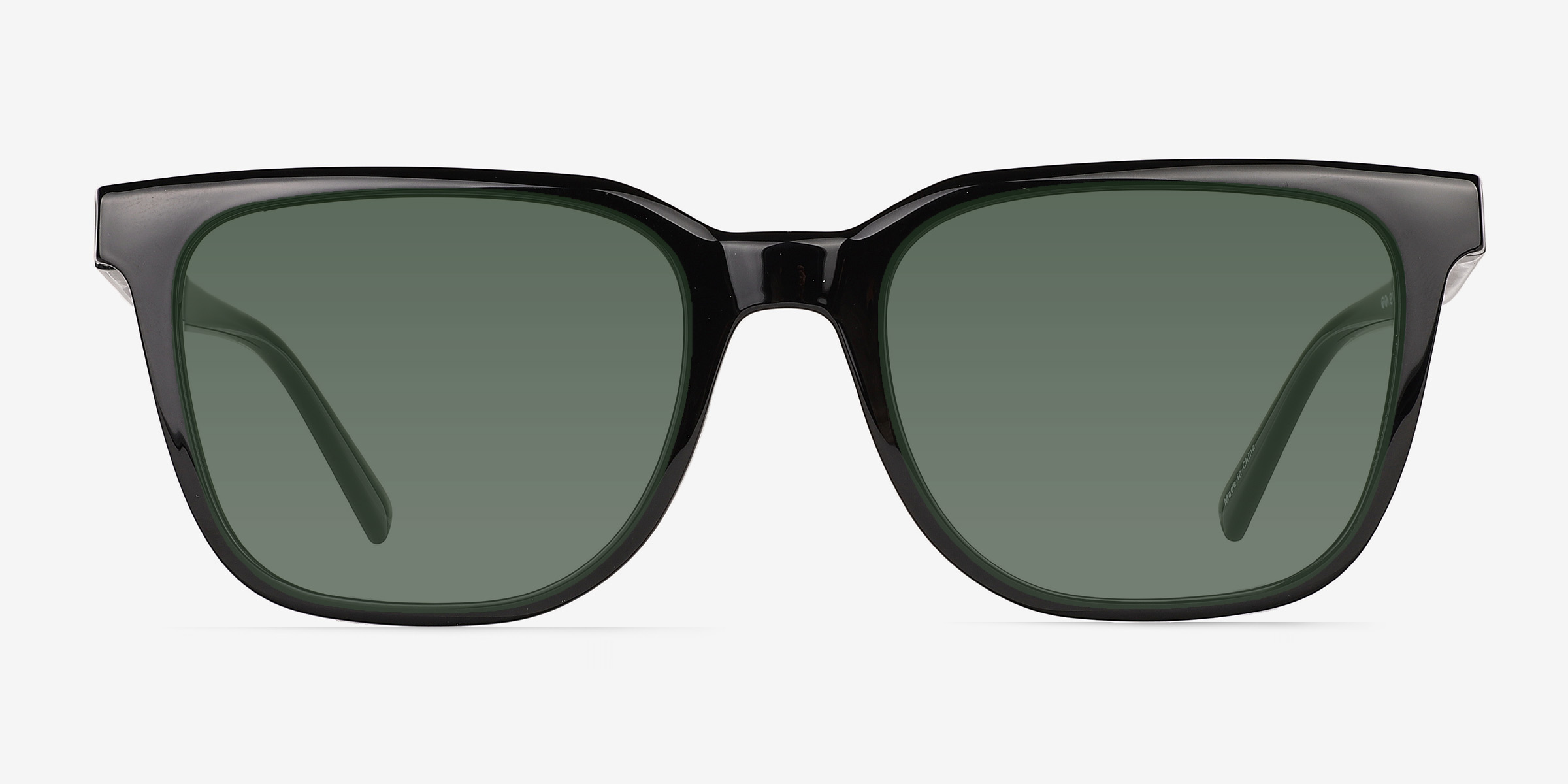 Coastline Shinny Black PlastiqueSoleil de Lunette de vue d'EyeBuyDirect, Vue de Face