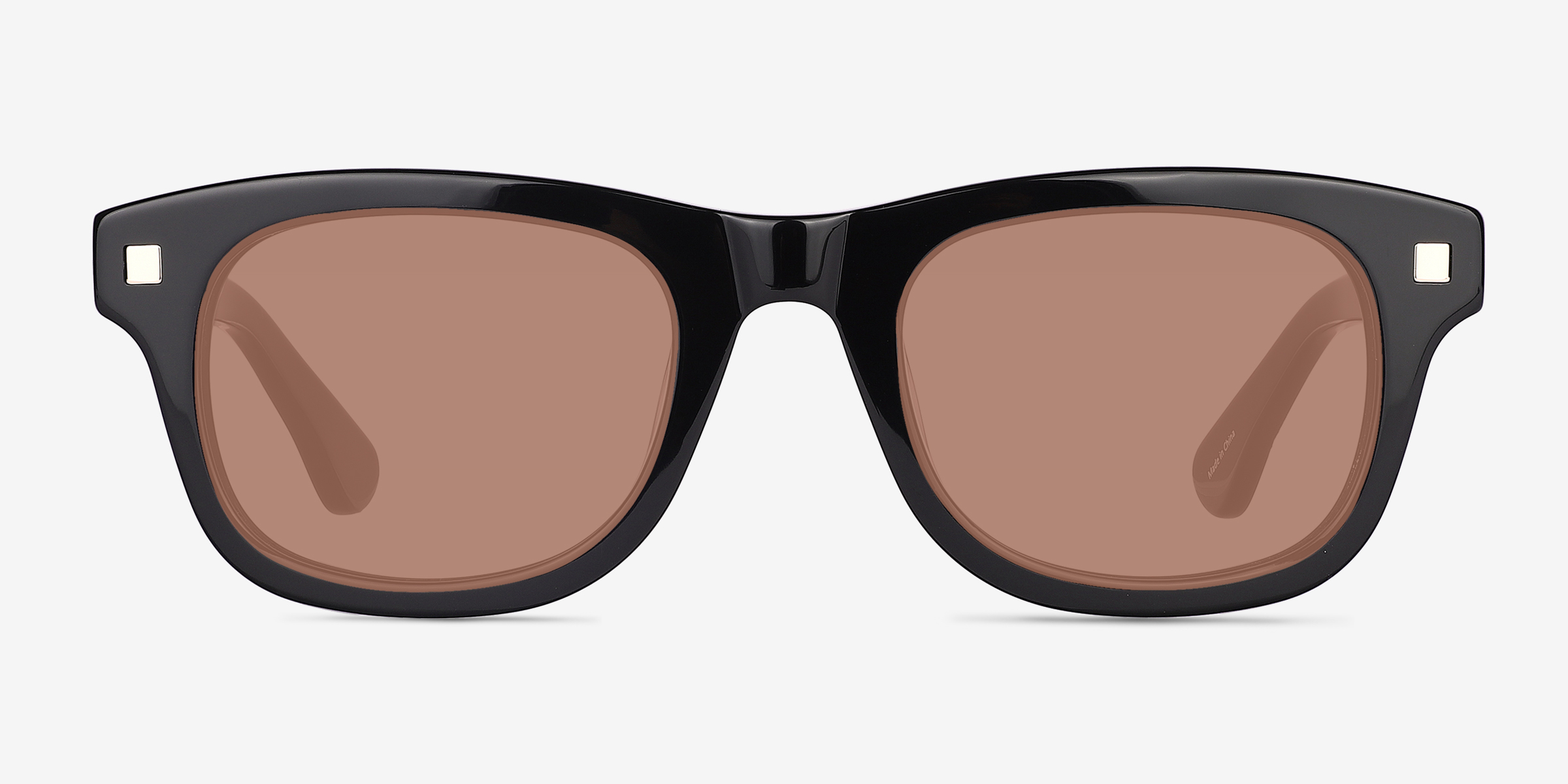 Starboard Solid Black AcétateSoleil de Lunette de vue d'EyeBuyDirect, Vue de Face