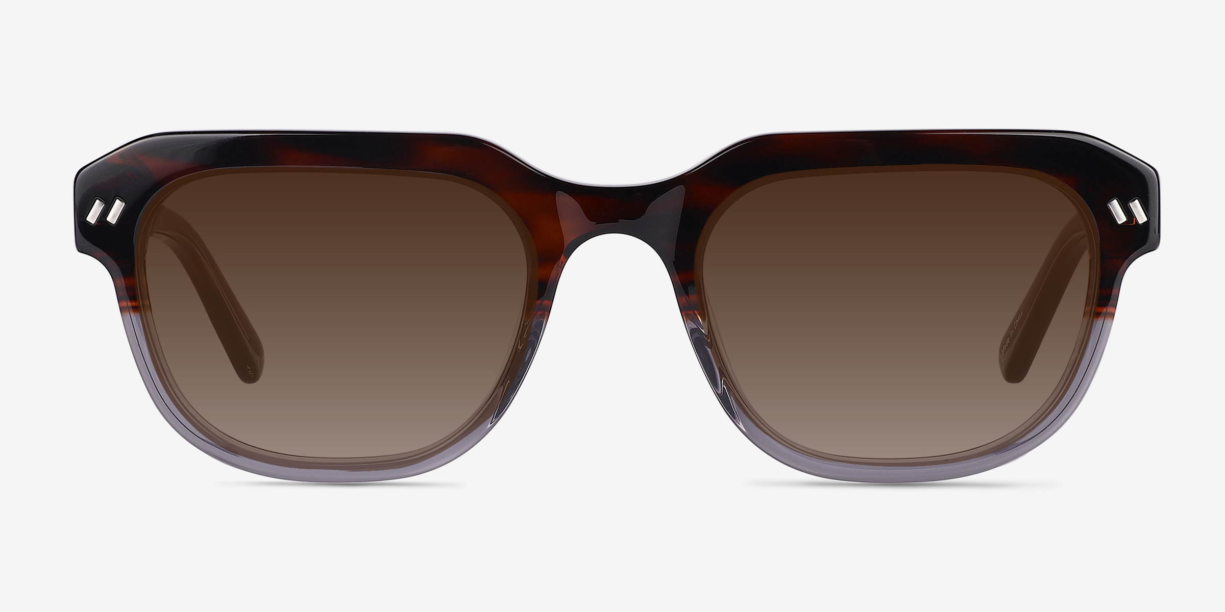 Arrow Tortoise Crystal Gray AcétateSoleil de Lunette de vue d'EyeBuyDirect, Vue de Face