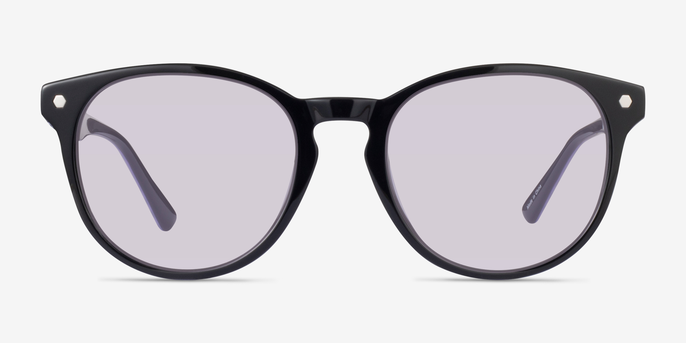 Stucco Black Purple Check AcétateSoleil de Lunette de vue d'EyeBuyDirect, Vue de Face