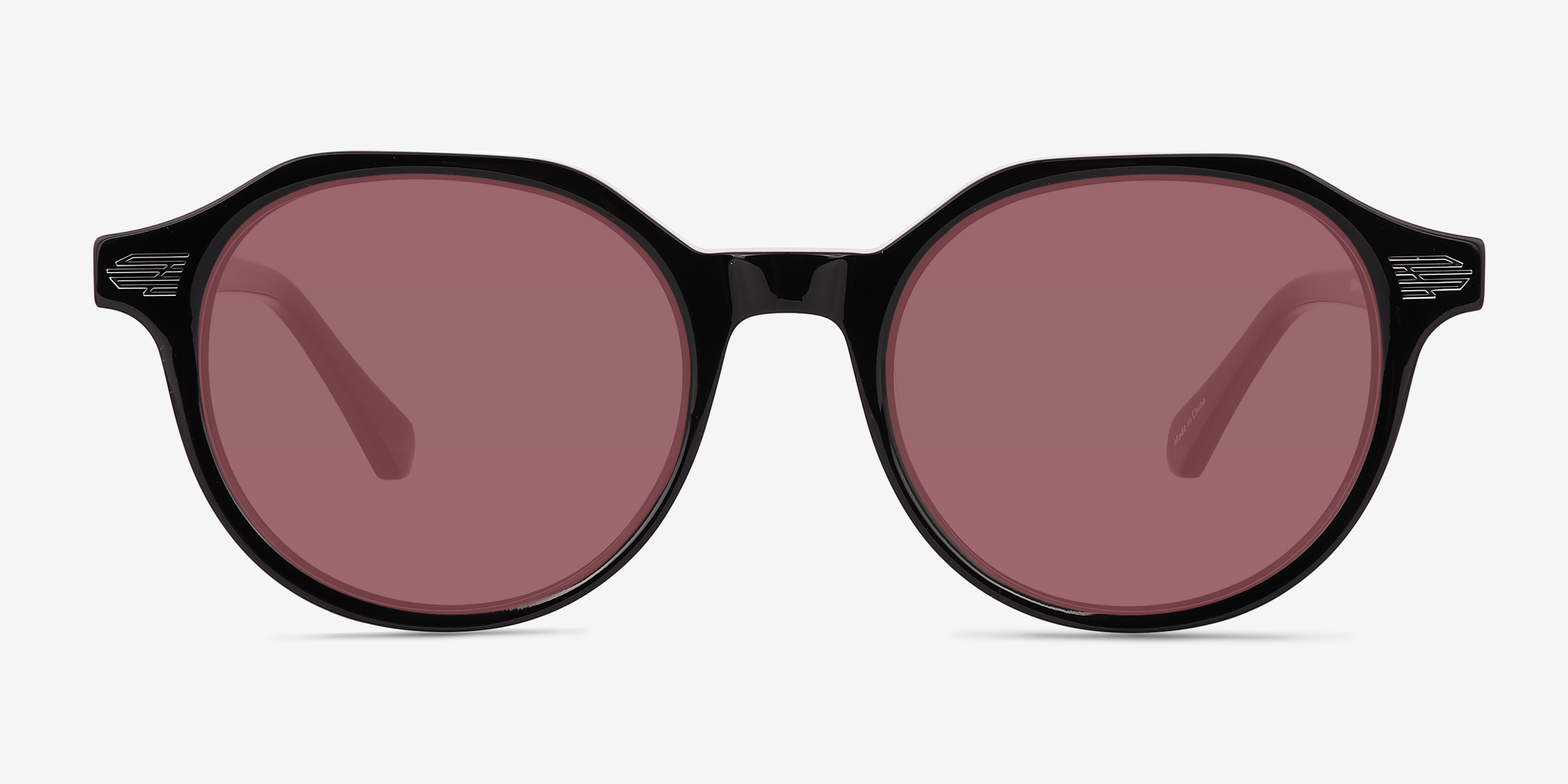 Beaux Noir AcétateSoleil de Lunette de vue d'EyeBuyDirect, Vue de Face