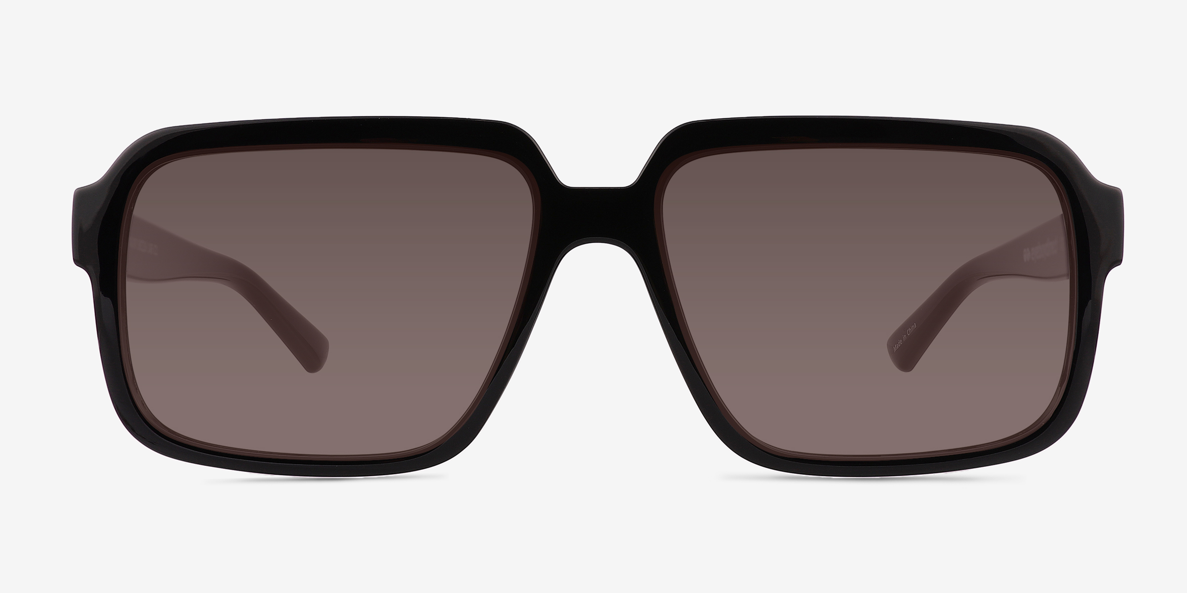 Kauri Shiny Black PlastiqueSoleil de Lunette de vue d'EyeBuyDirect, Vue de Face