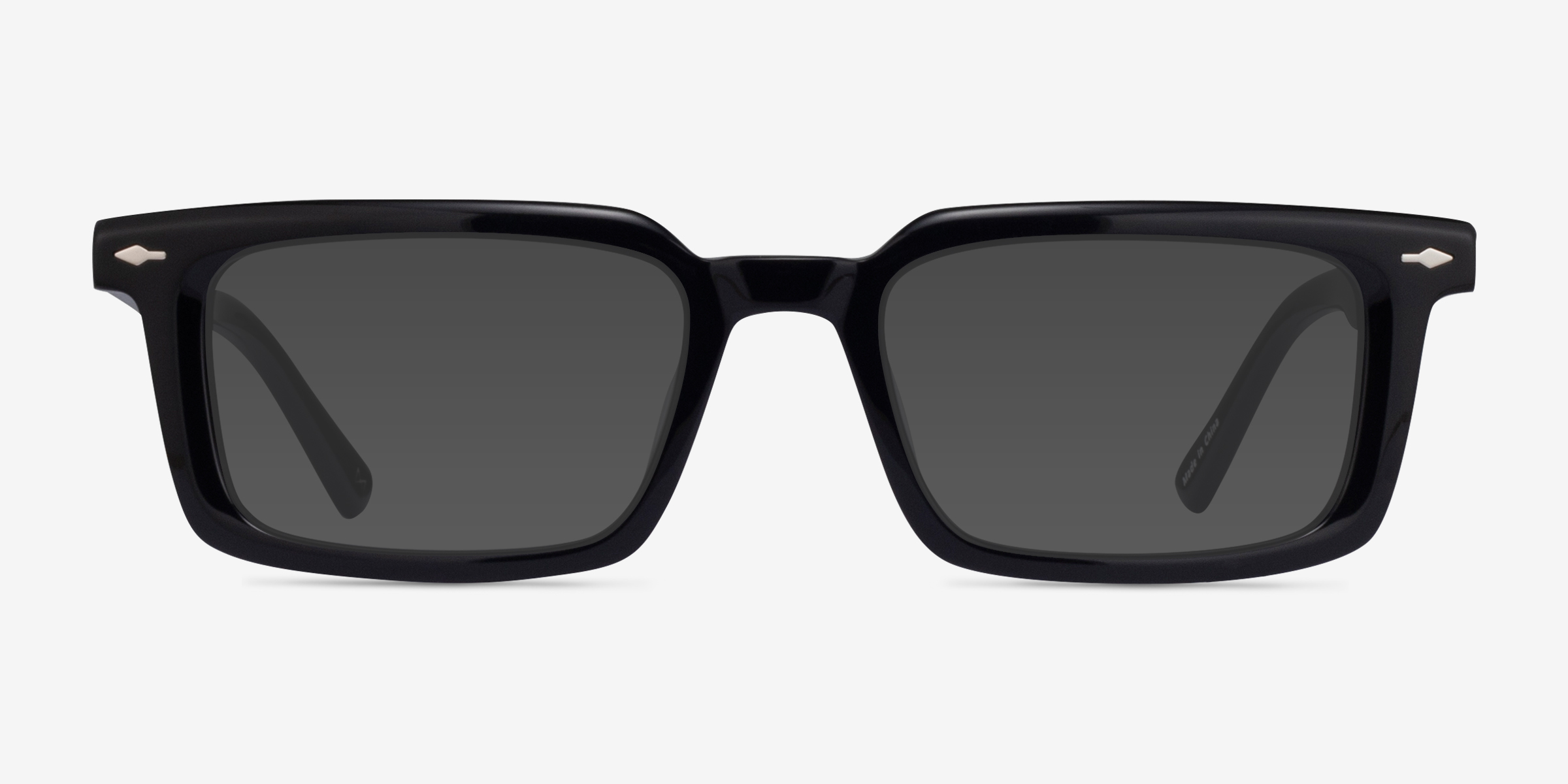 Riley Noir Éco-responsableSoleil de Lunette de vue d'EyeBuyDirect, Vue de Face