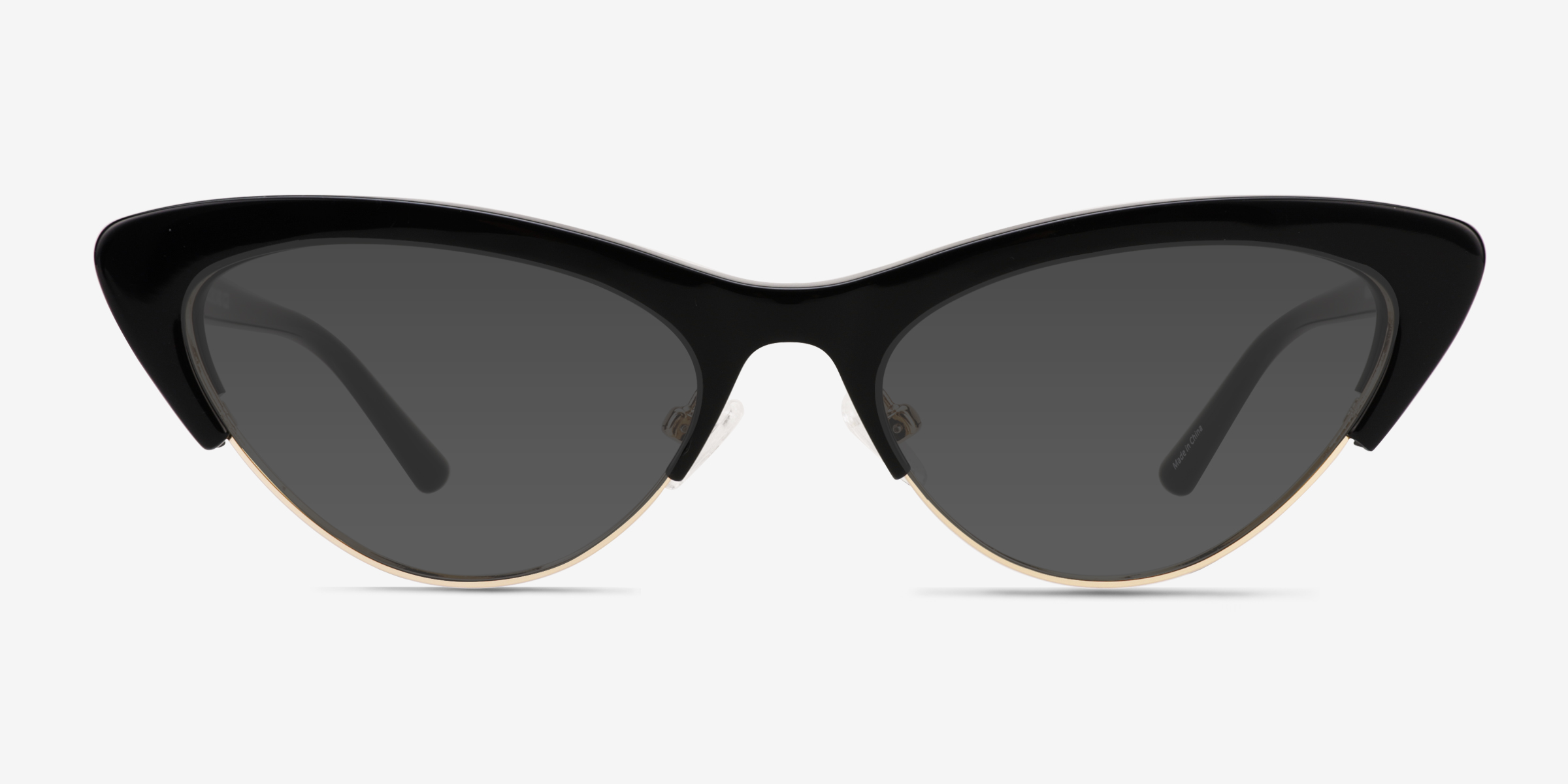 Aina Black Gold AcétateSoleil de Lunette de vue d'EyeBuyDirect, Vue de Face