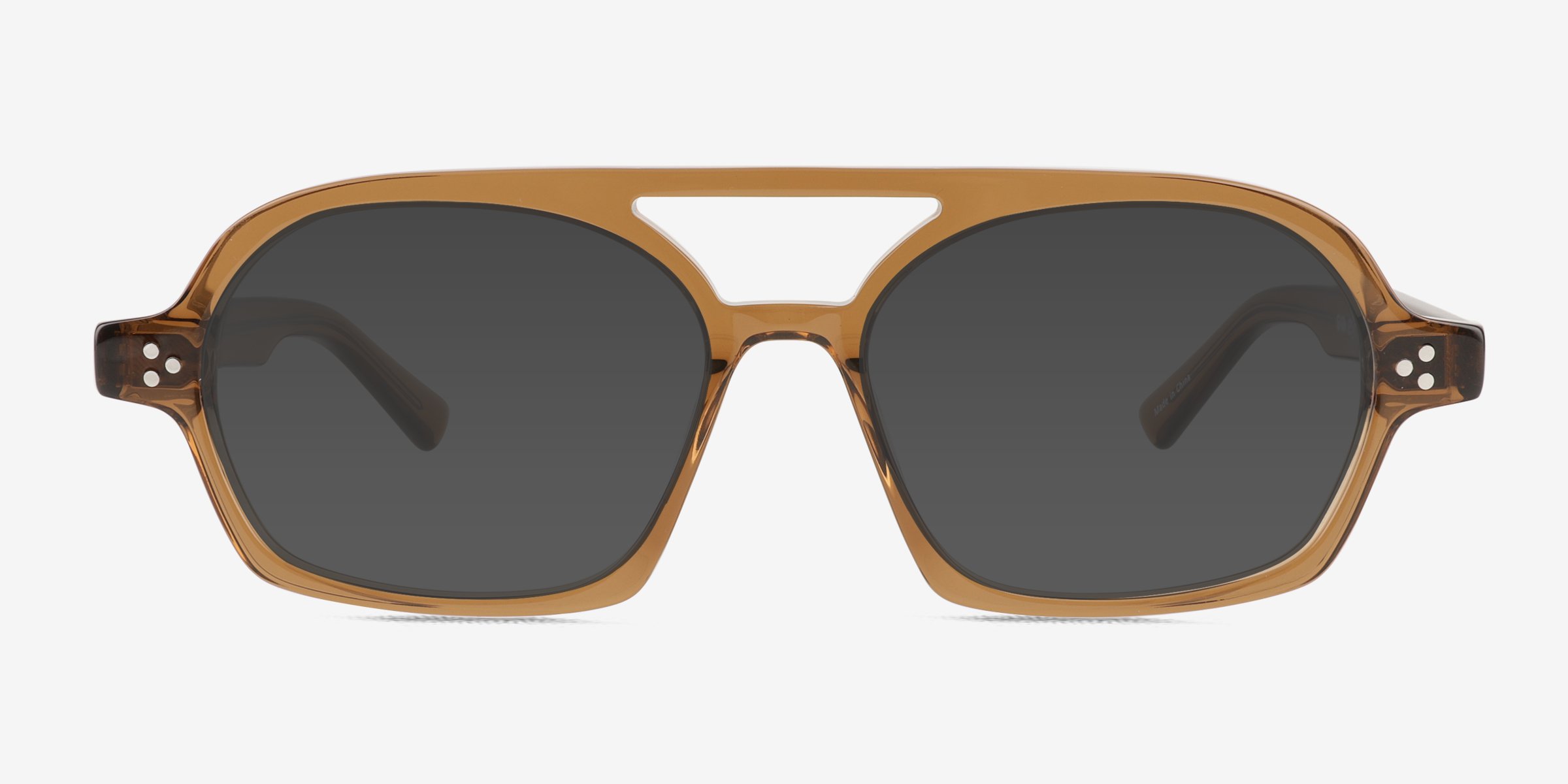 Ridley Clear Brown AcétateSoleil de Lunette de vue d'EyeBuyDirect, Vue de Face