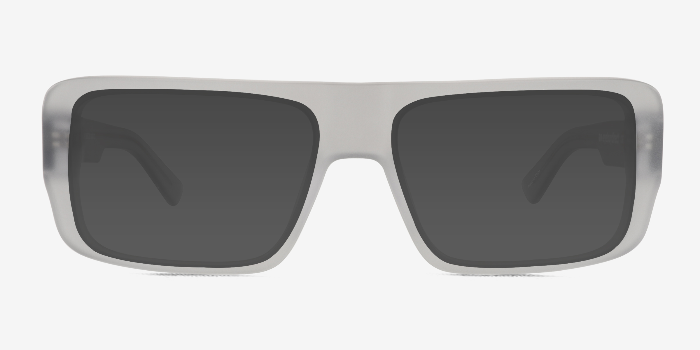 Nick Clear Matte Gray AcétateSoleil de Lunette de vue d'EyeBuyDirect, Vue de Face
