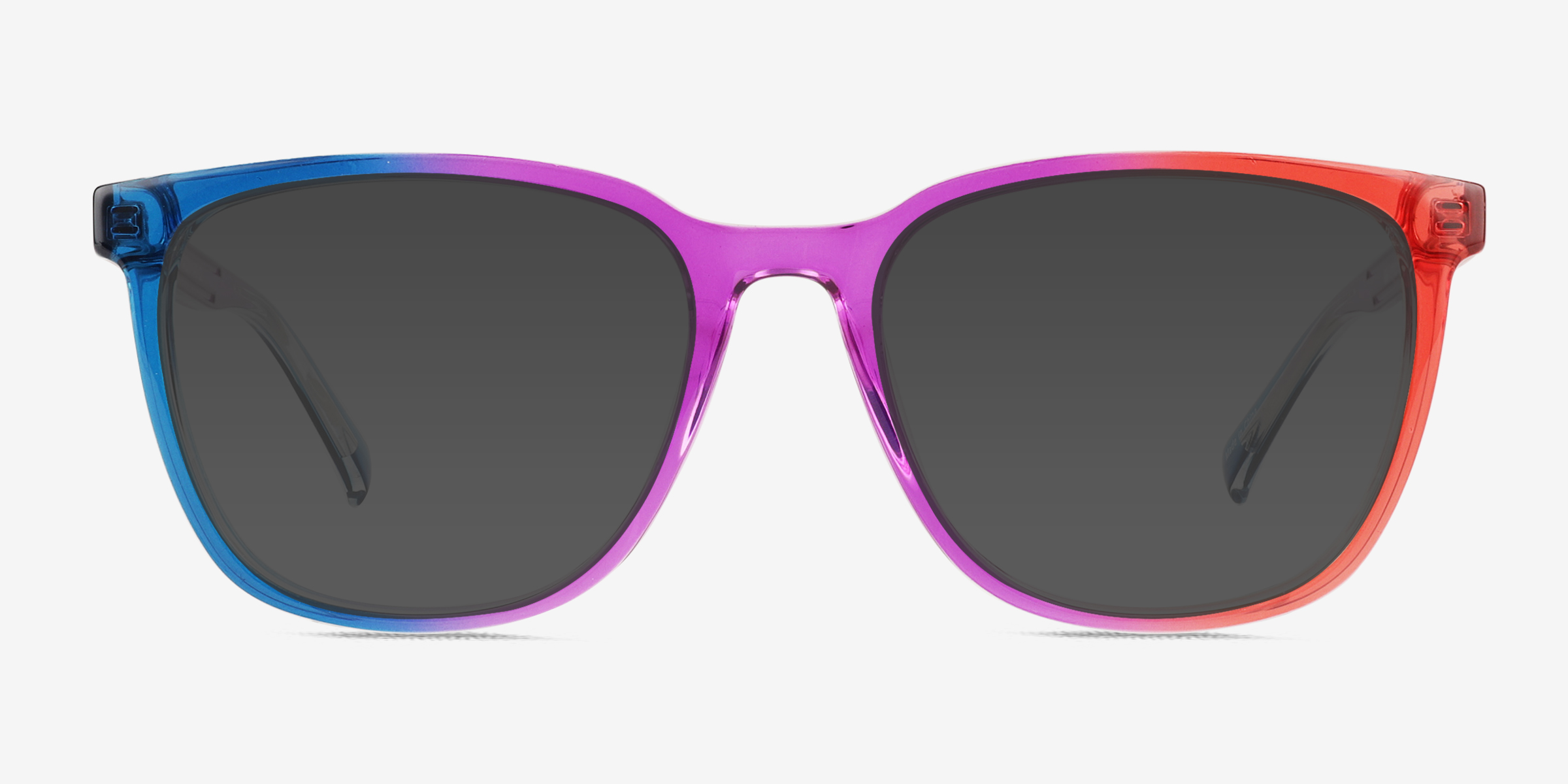 Shine Bright Purple Orange Rainbow PlastiqueSoleil de Lunette de vue d'EyeBuyDirect, Vue de Face