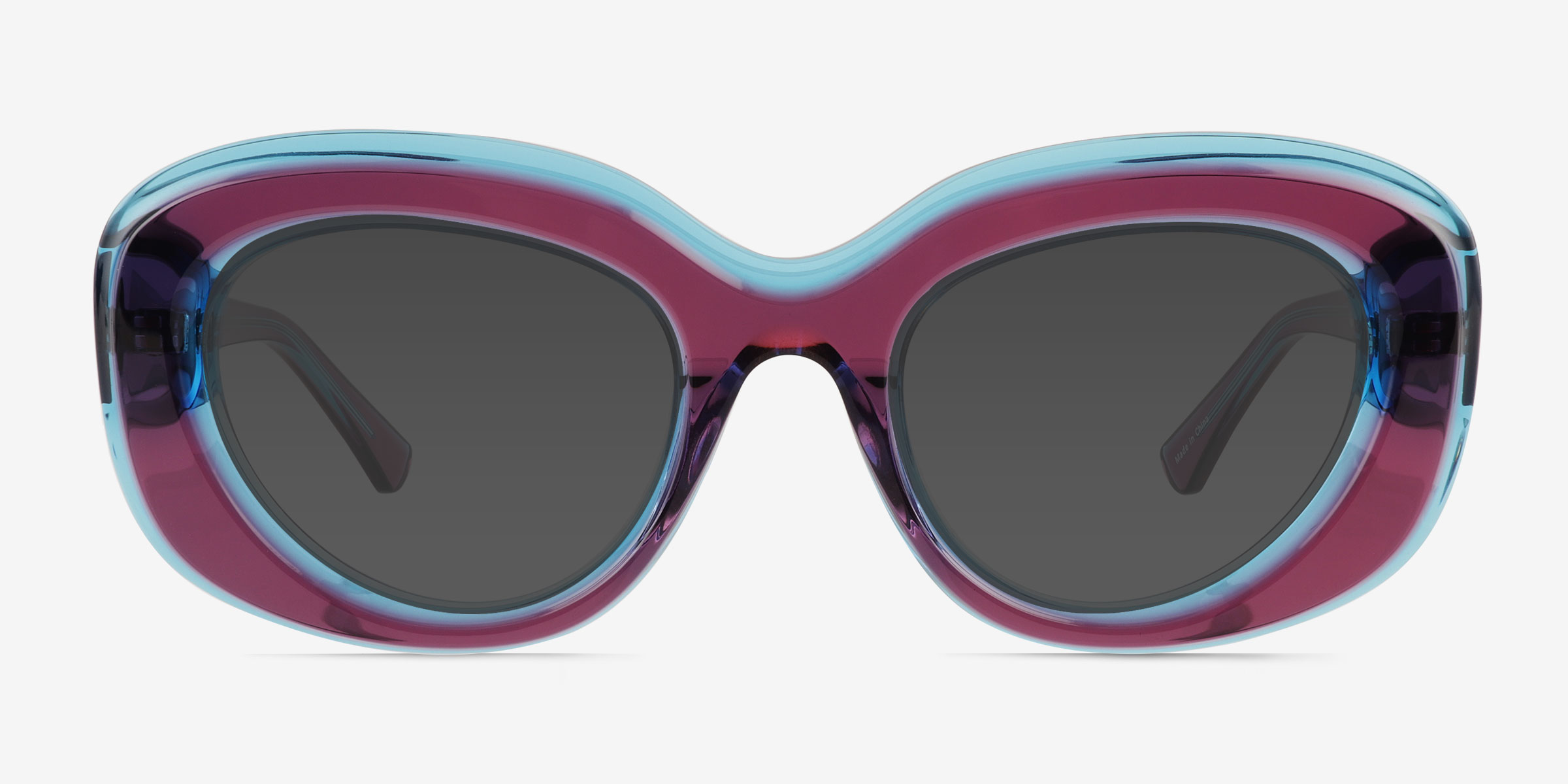 Damast Clear Purple Blue Éco-responsableSoleil de Lunette de vue d'EyeBuyDirect, Vue de Face