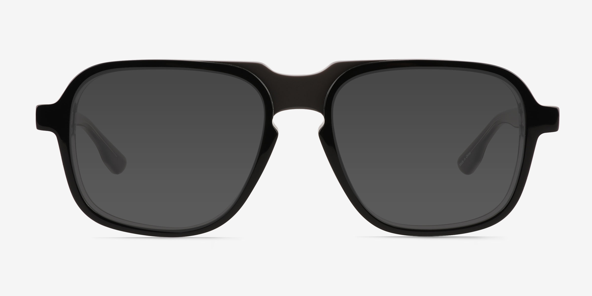 Abyss Clear Gray Black AcétateSoleil de Lunette de vue d'EyeBuyDirect, Vue de Face