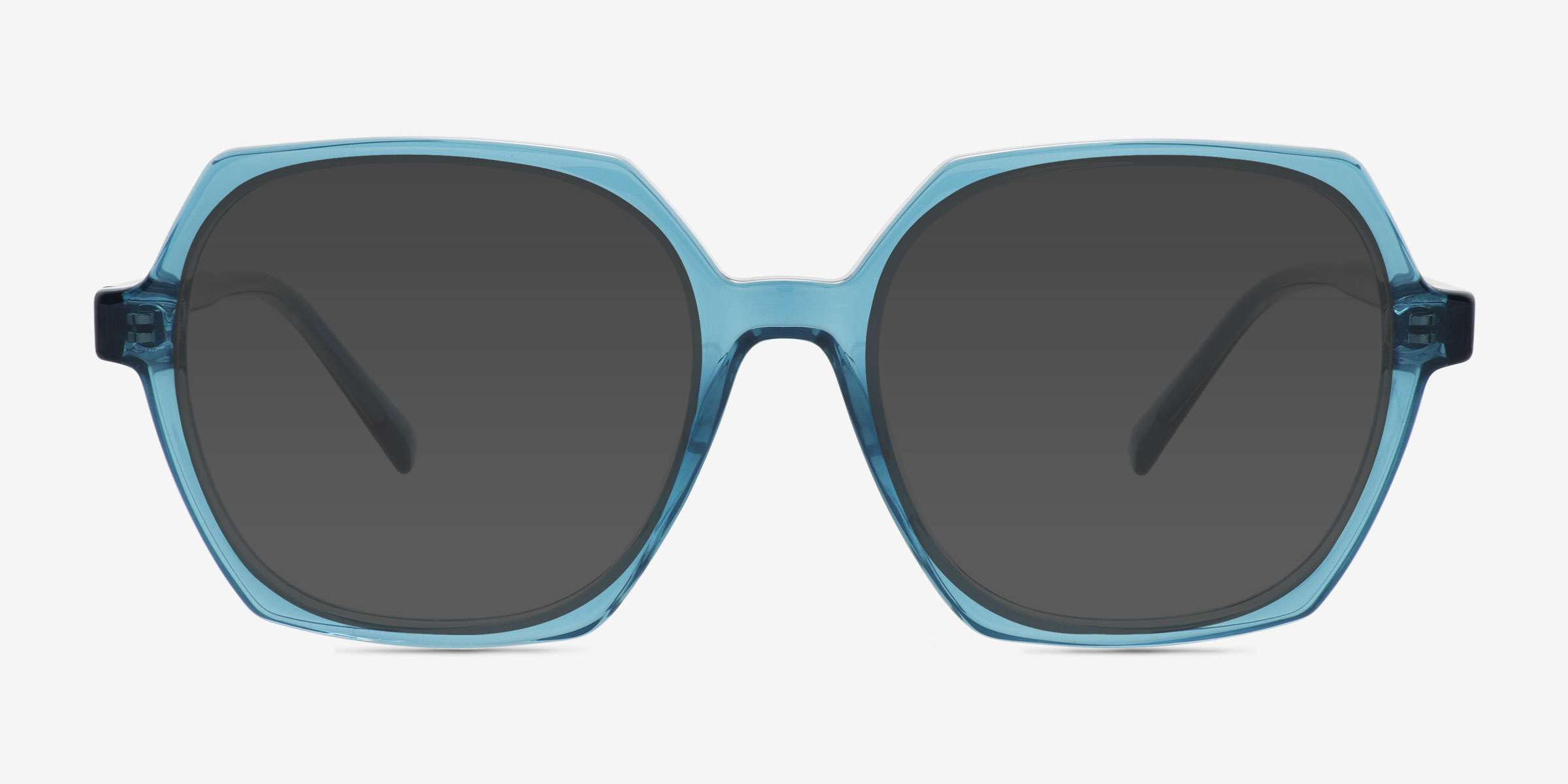 Froth Bleu PlastiqueSoleil de Lunette de vue d'EyeBuyDirect, Vue de Face