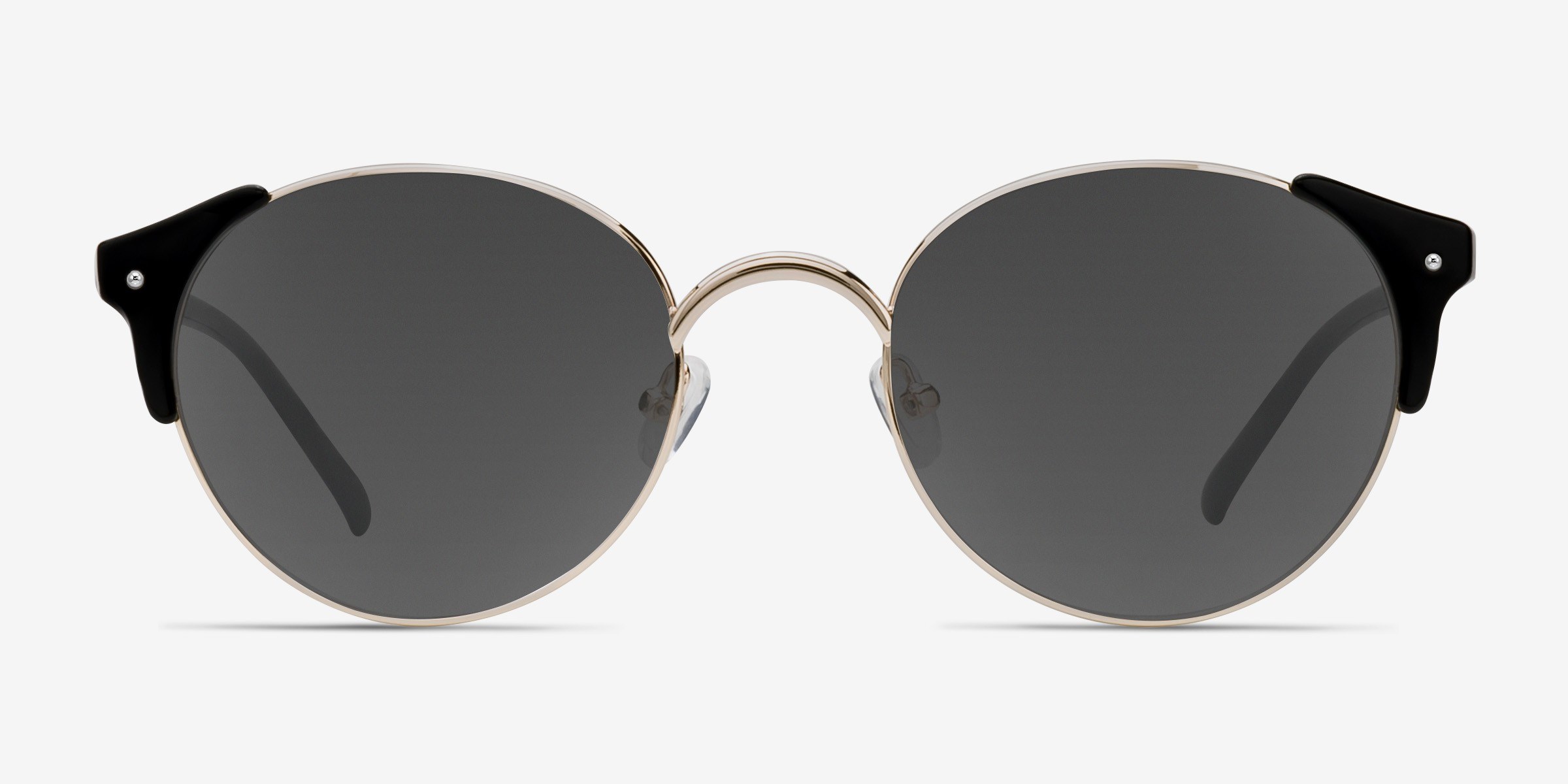 Miaou Golden Black Plastic-metalSoleil de Lunette de vue d'EyeBuyDirect, Vue de Face